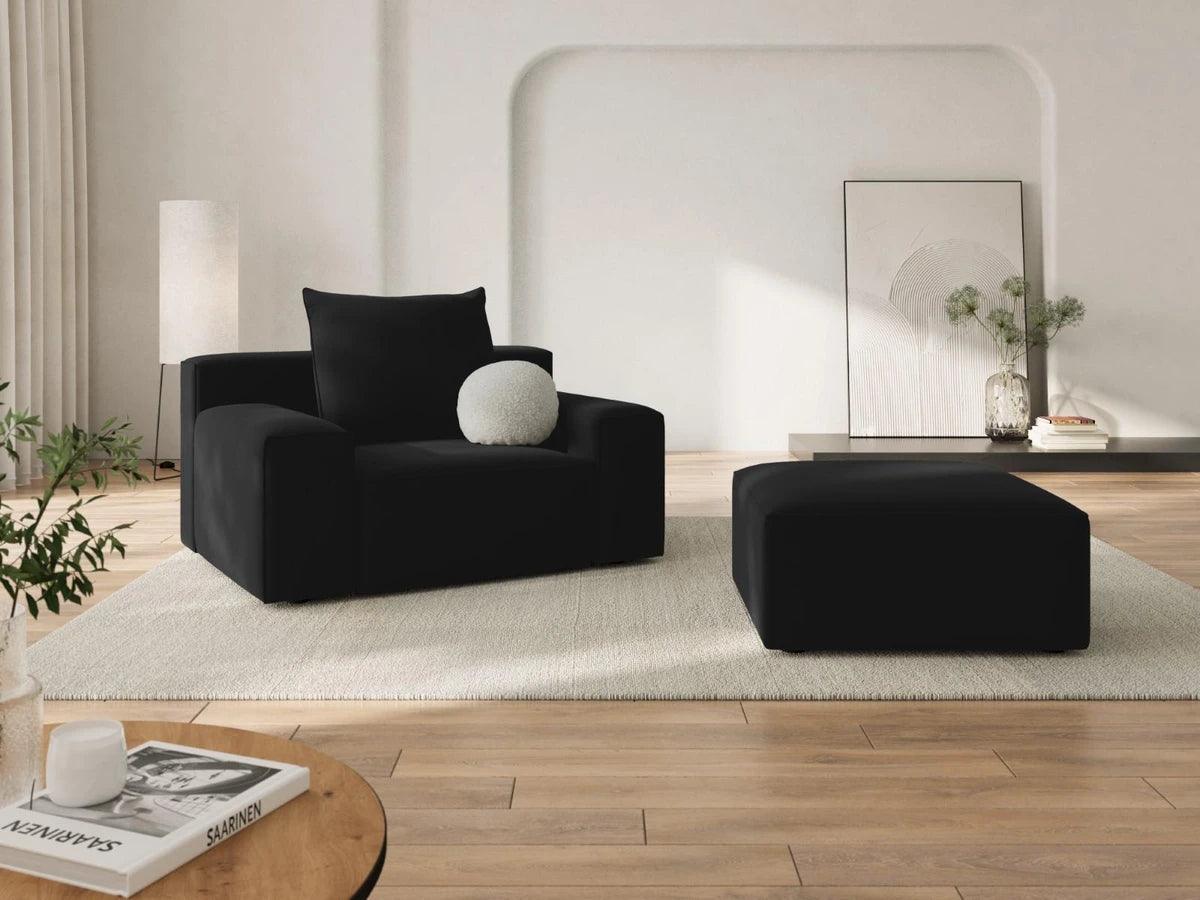 Fotel aksamitny IVY czarny Mazzini Sofas    Eye on Design