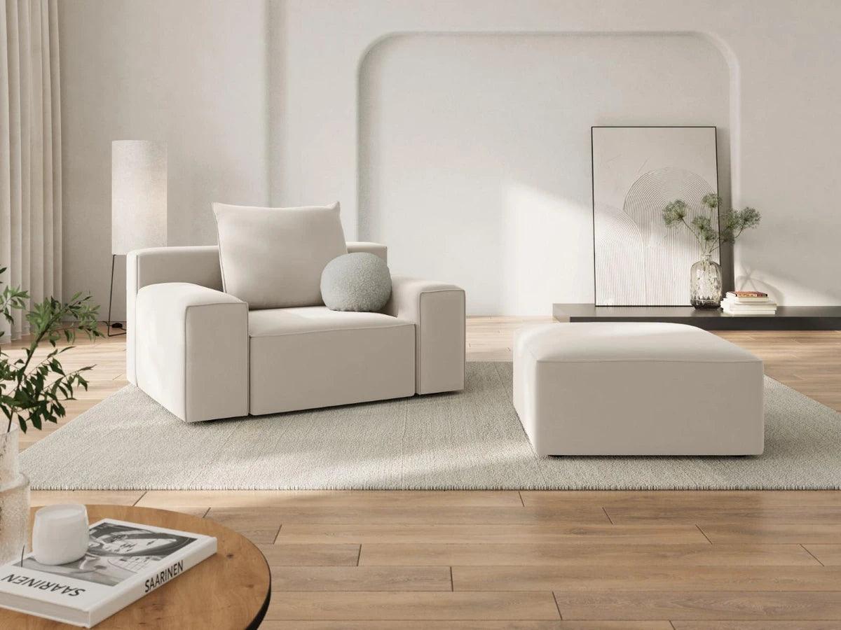 Fotel aksamitny IVY jasnobeżowy Mazzini Sofas    Eye on Design