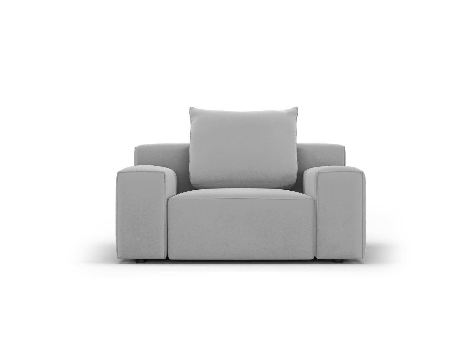 Fotel aksamitny IVY jasnoszary Mazzini Sofas    Eye on Design