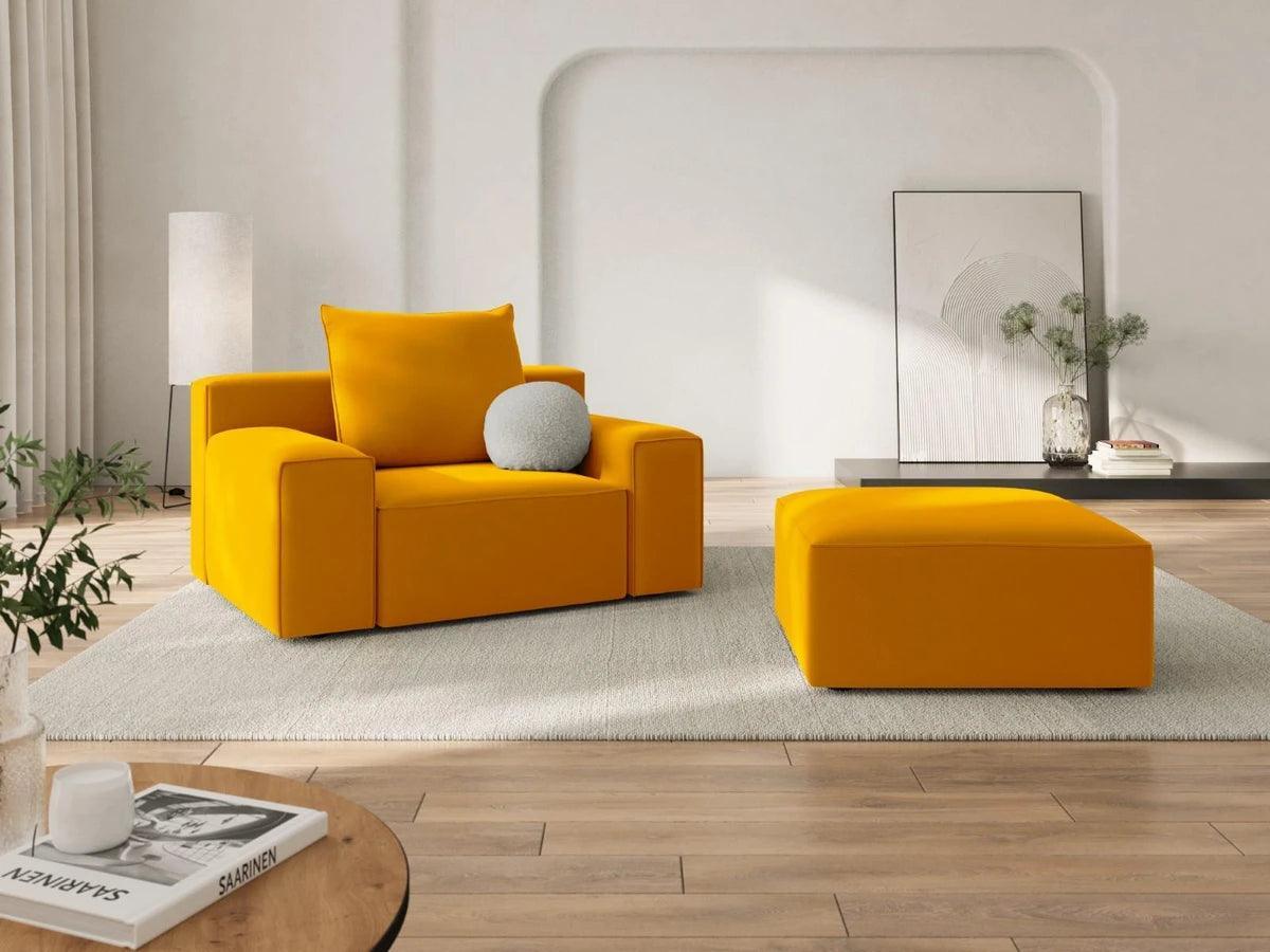 Fotel aksamitny IVY żółty Mazzini Sofas    Eye on Design