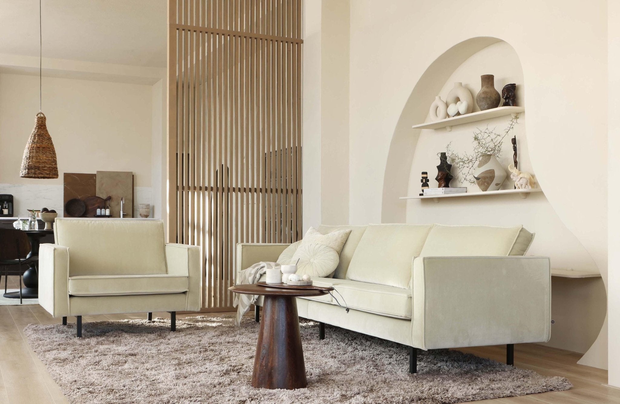 Fotel aksamitny RODEO taupe Be Pure    Eye on Design