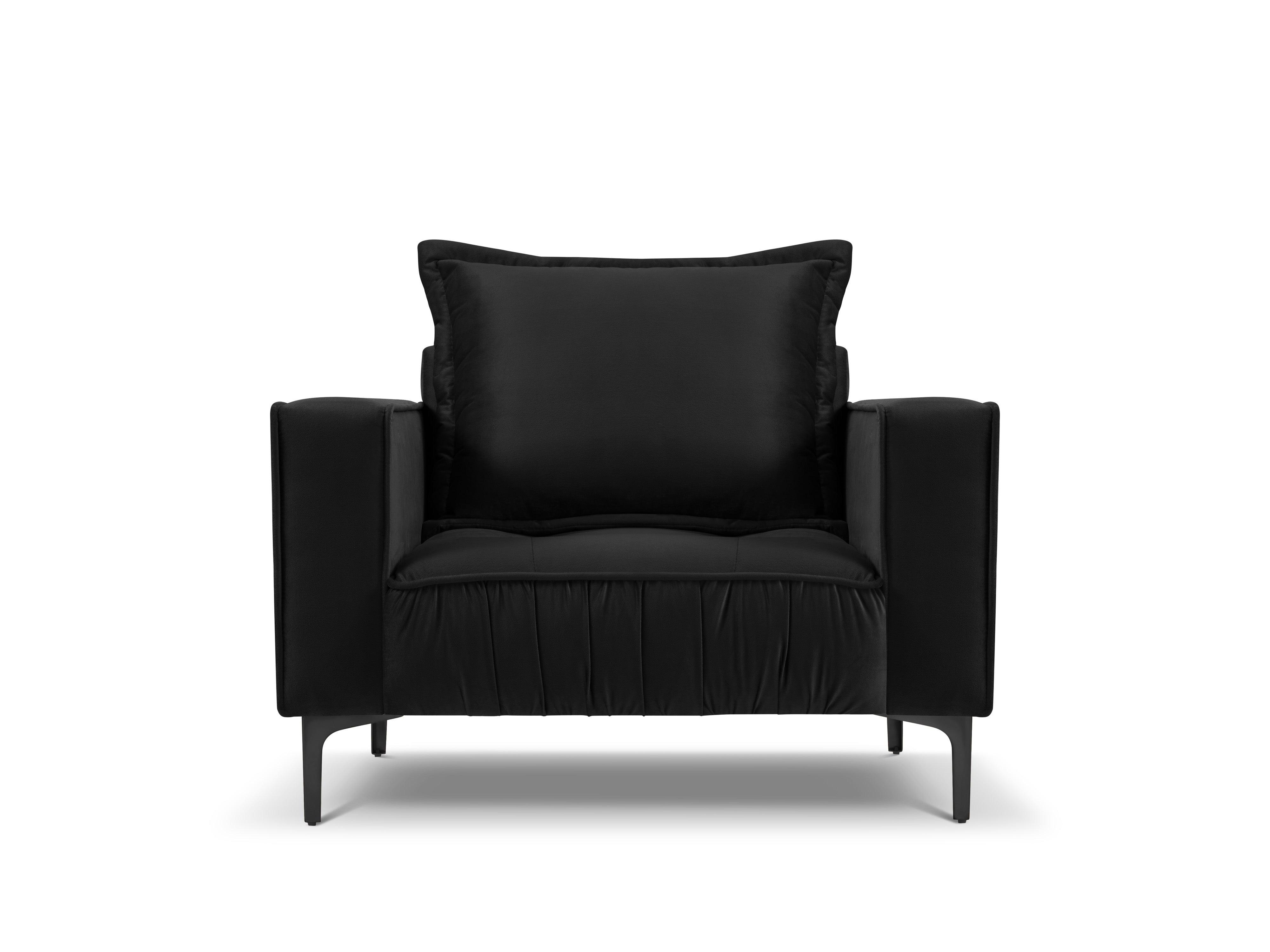 Fotel aksamitny TRIOMPHE czarny z czarną podstawą Interieurs 86    Eye on Design