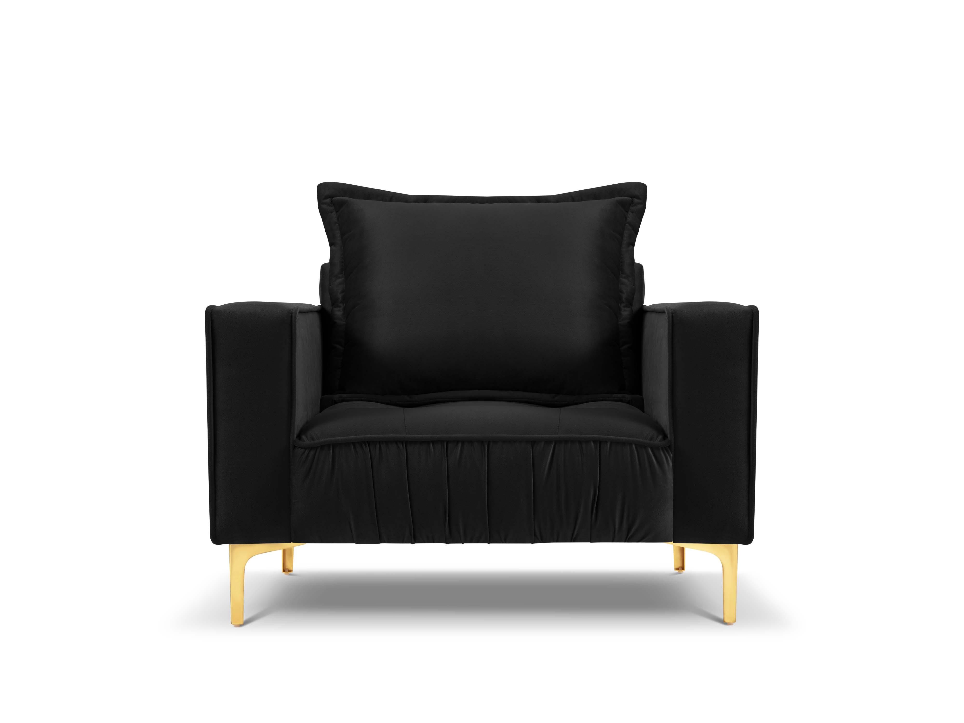 Fotel aksamitny TRIOMPHE czarny ze złotą podstawą Interieurs 86    Eye on Design