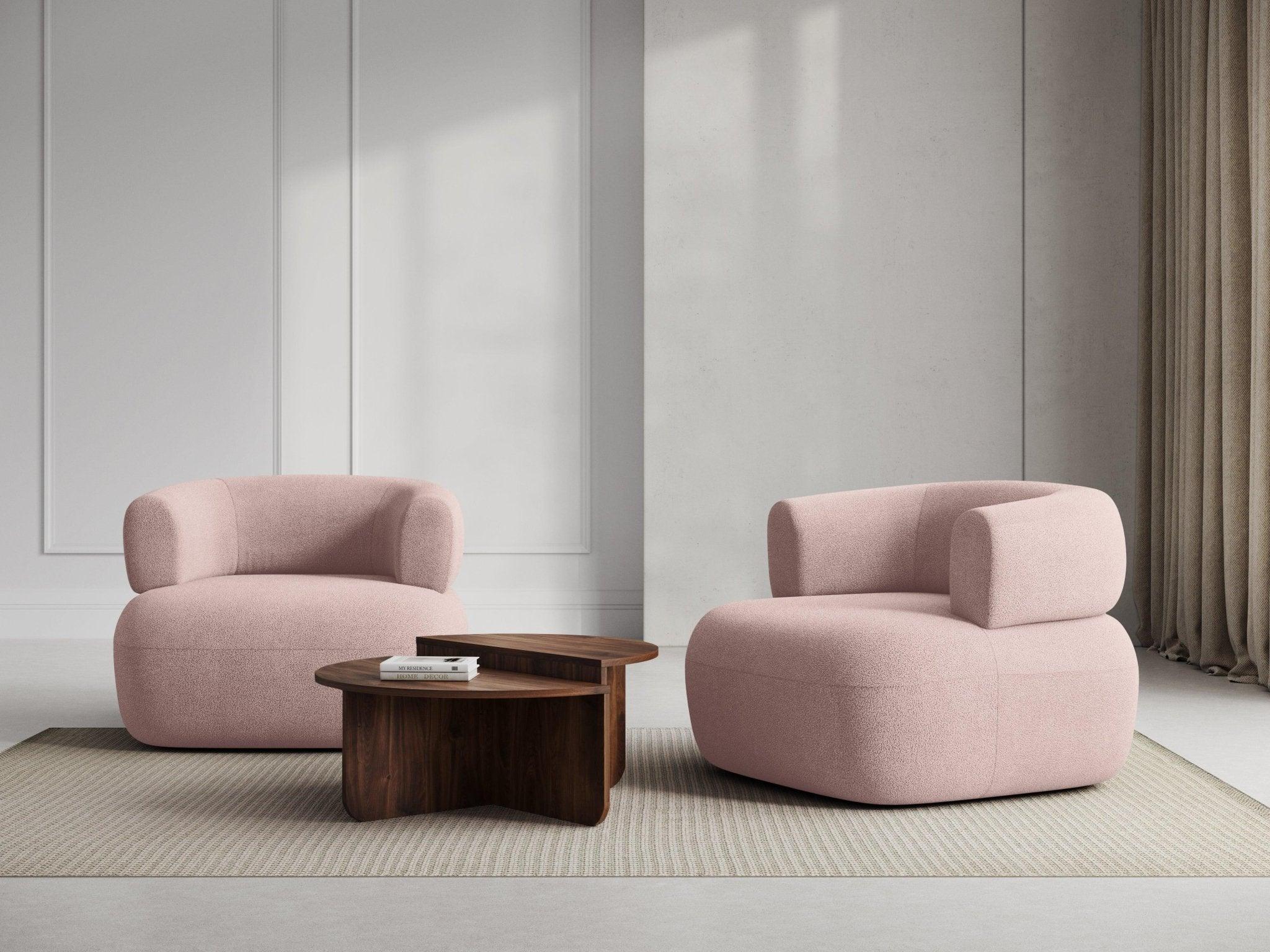 Fotel ALDRIN pudrowy róż boucle Windsor & Co    Eye on Design