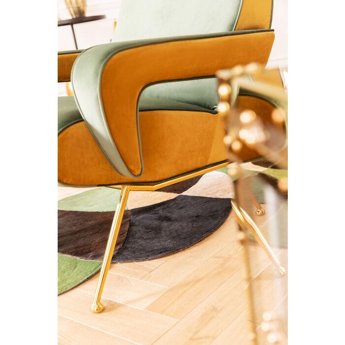 Fotel LUNA HIGH zielony ze złotą podstawa - Eye on Design