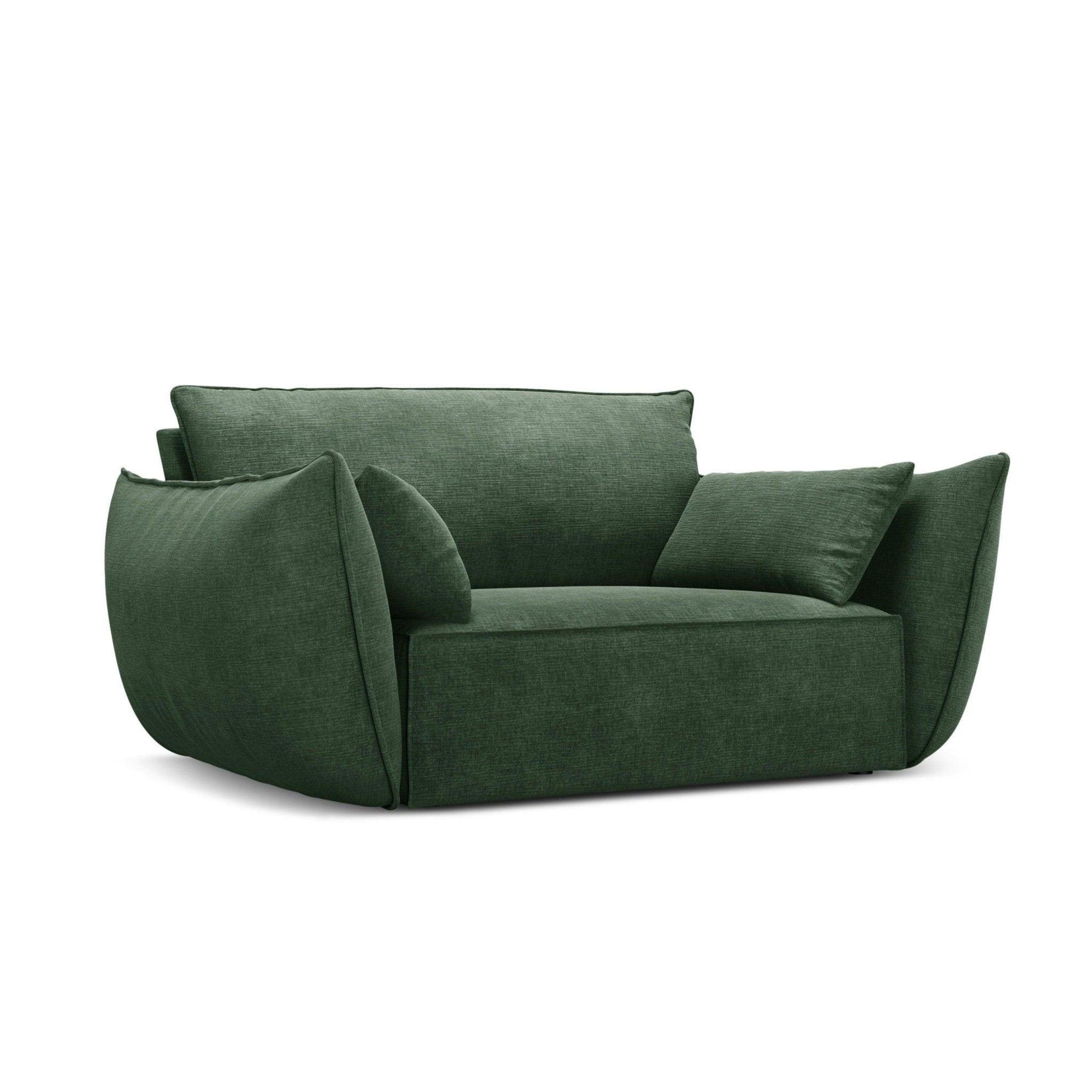 Fotel w tkaninie szenilowej VANDA butelkowa zieleń Mazzini Sofas    Eye on Design