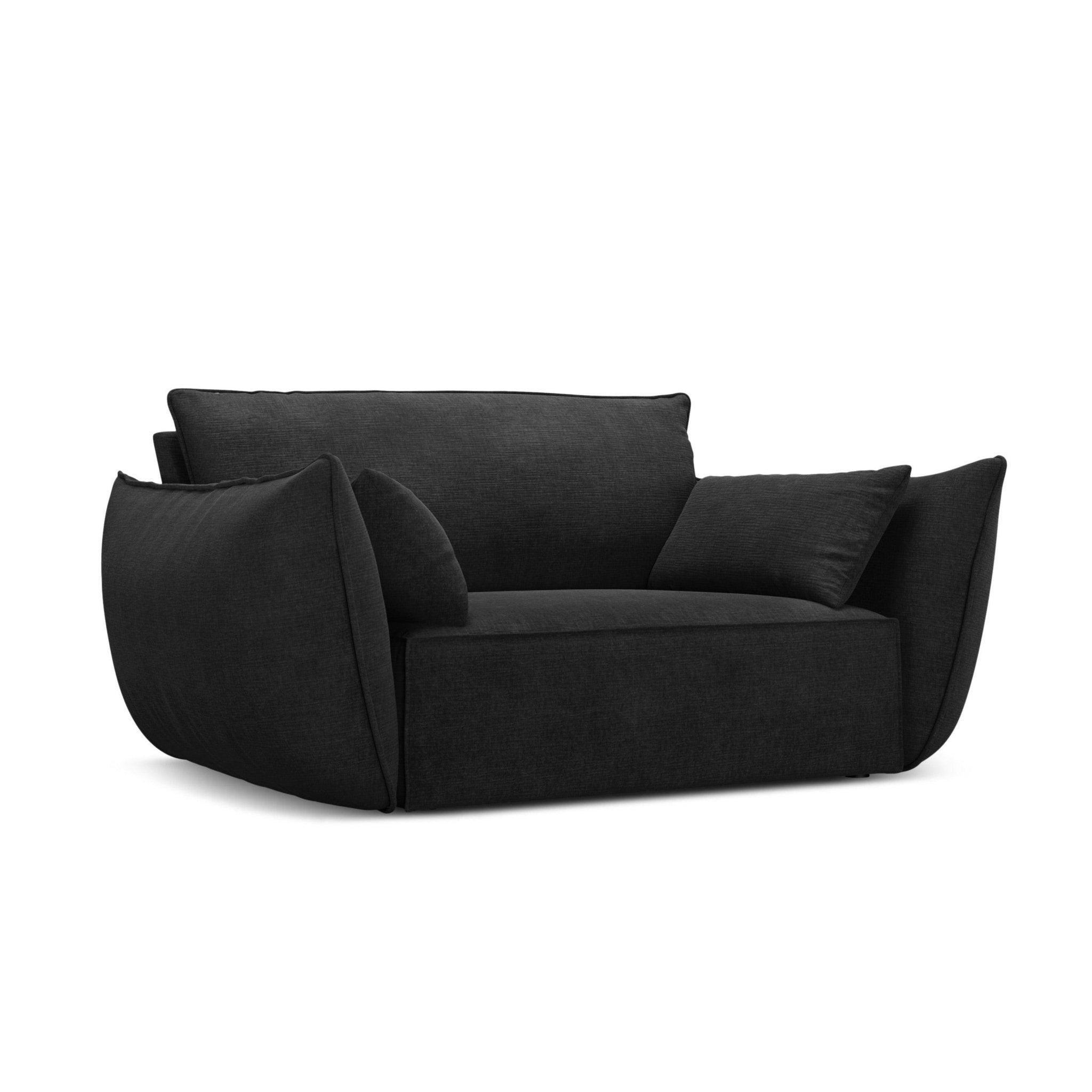 Fotel w tkaninie szenilowej VANDA czarny Mazzini Sofas    Eye on Design