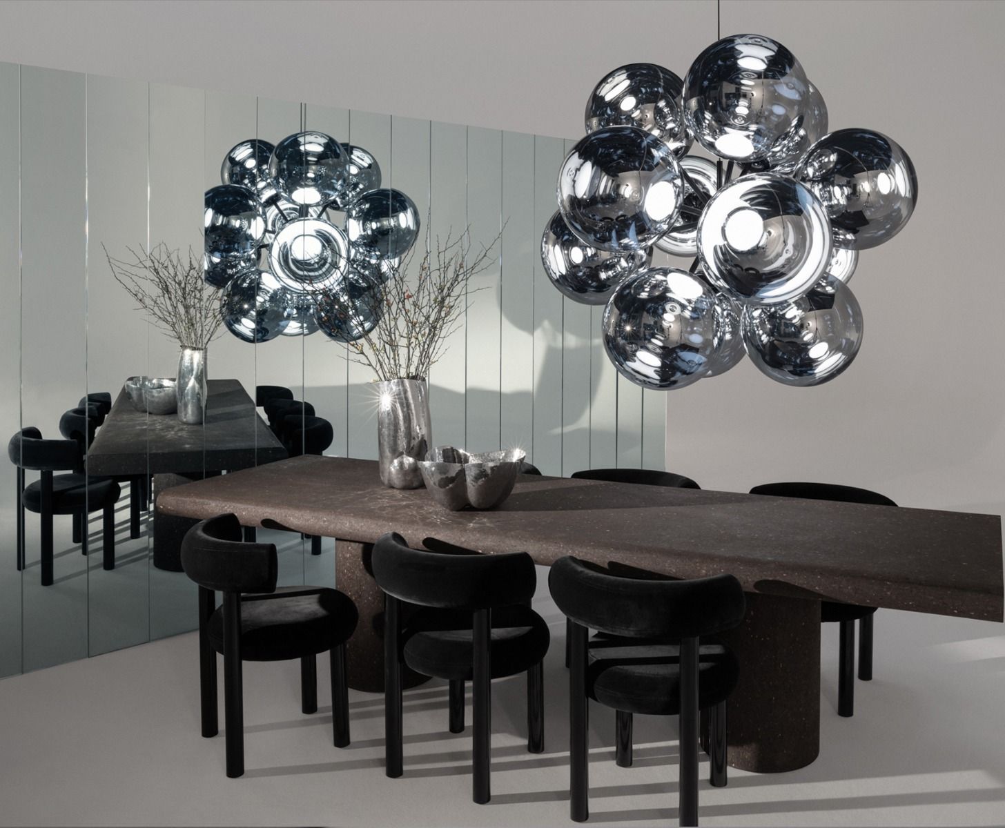 Globe silver burst chandelier