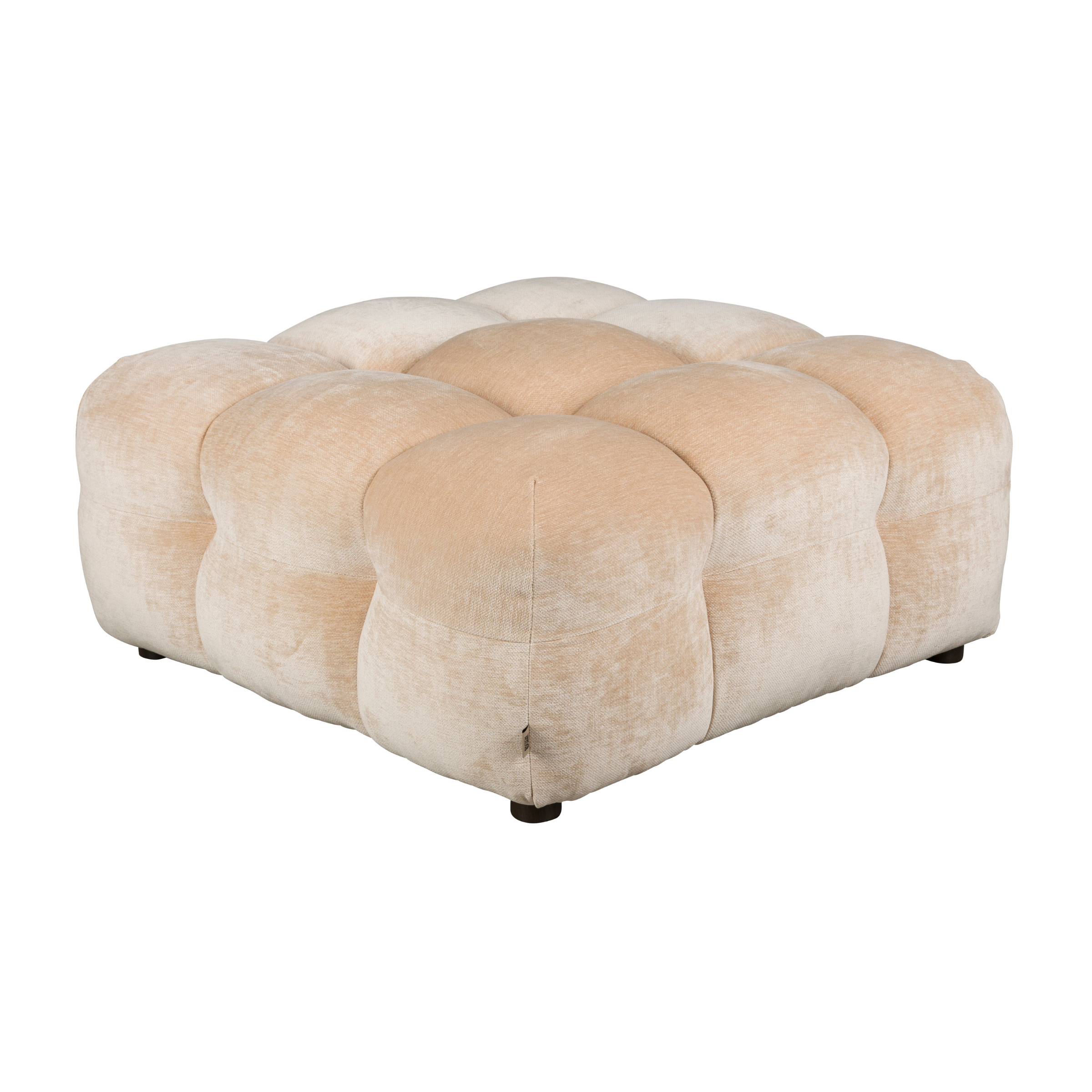 HACKMAN Pouf aus beigem Velours