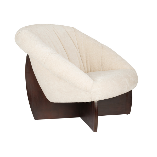 Sessel EMILIUS beige mit Holzgestell