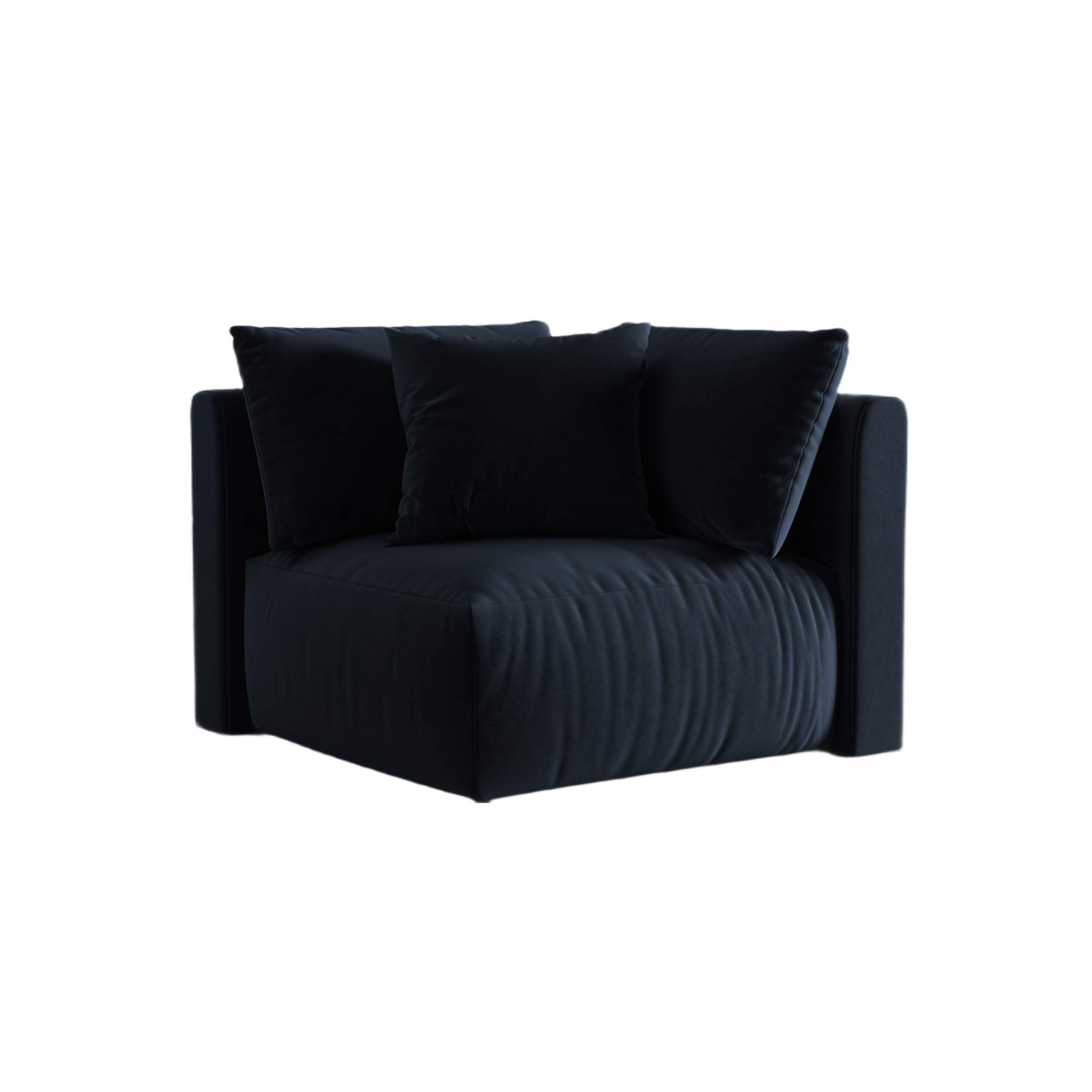 Sofa modułowa aksamitna CHRIS - element narożny granat królewski