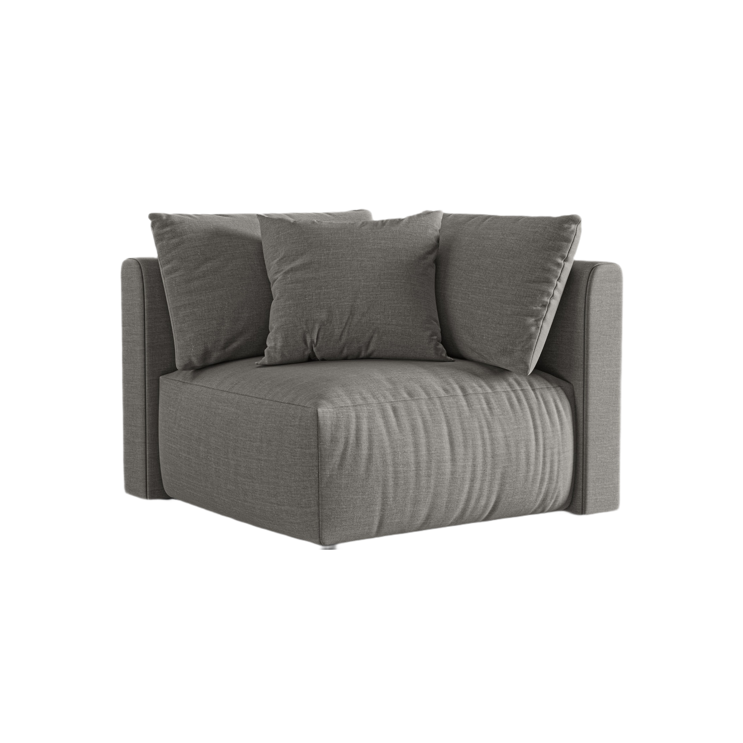Sofa modułowa CHRIS - element narożny szary szenil