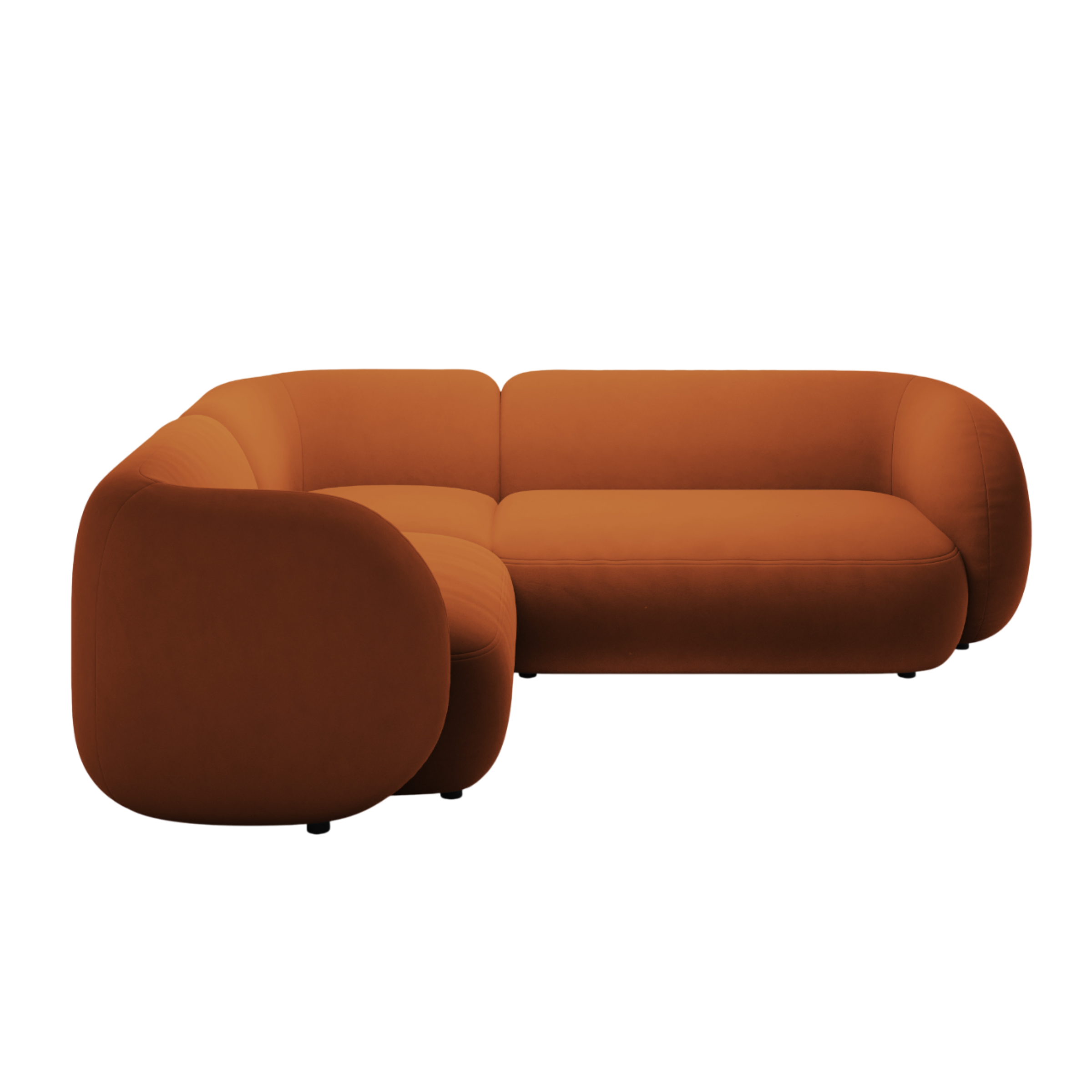 Narożnik aksamitny lewostronny 4-osobowy KATE terracotta