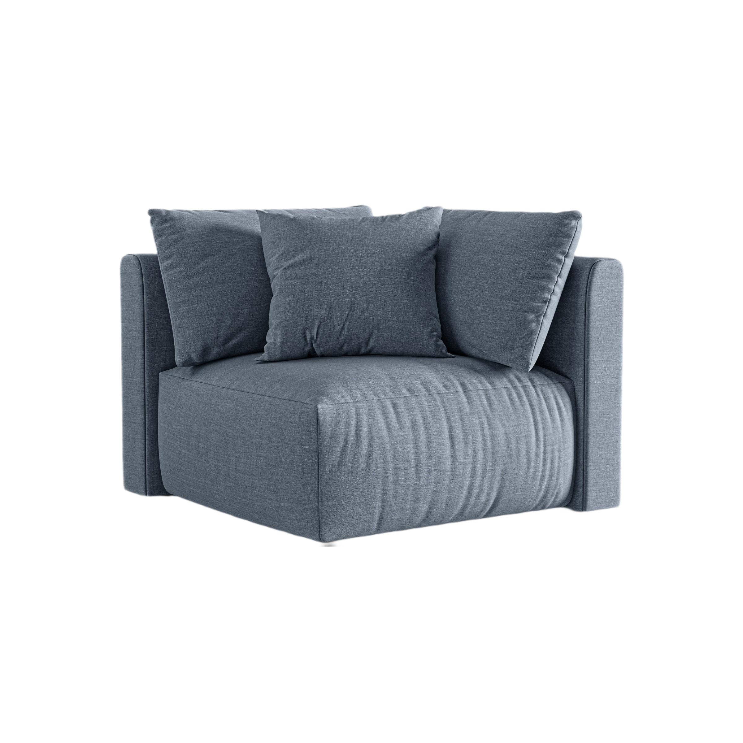 Modulares Sofa CHRIS - Eckelement in hellblauem Chenille