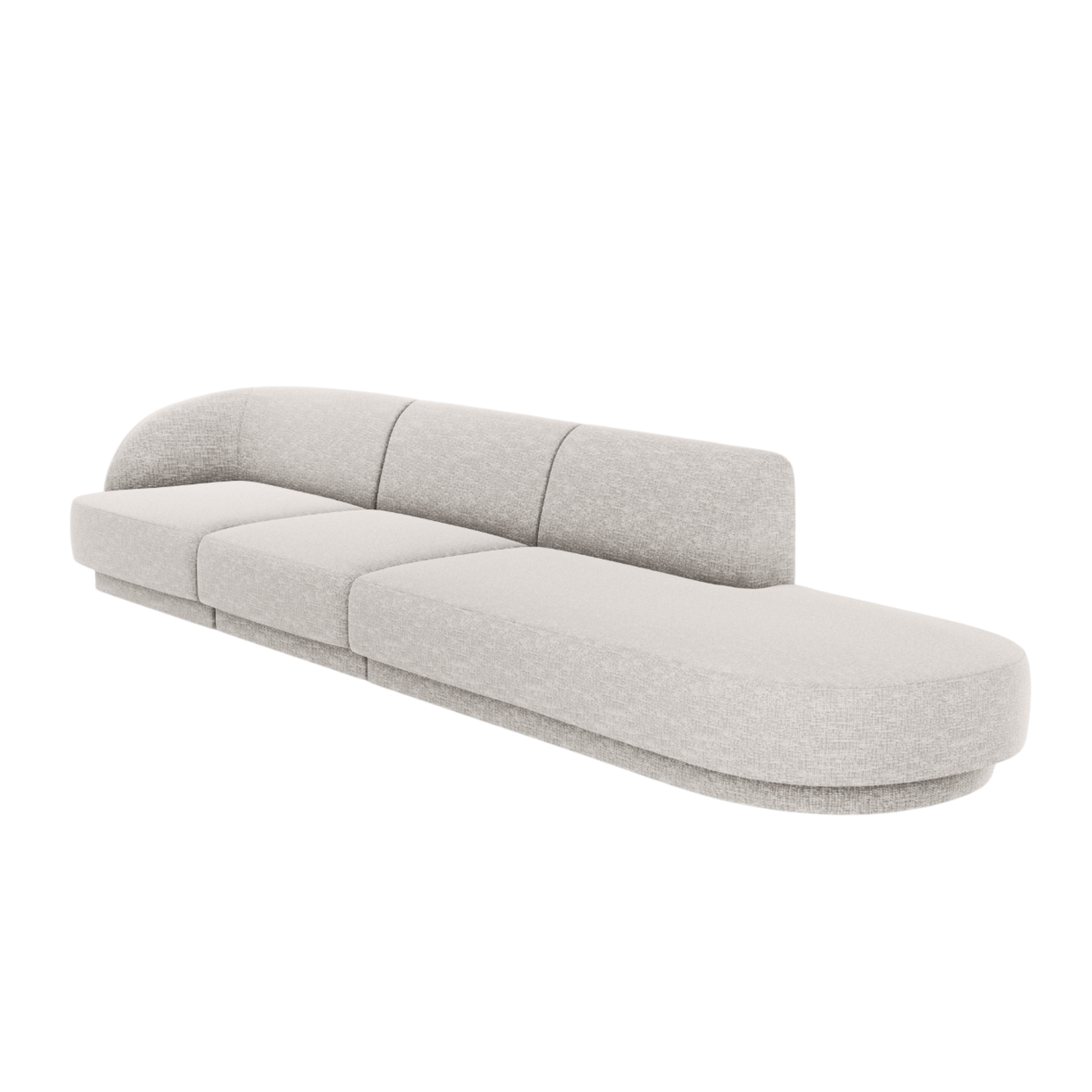 Sofa otwarta prawostronna 4-osobowa otwarta MILEY szary szenil