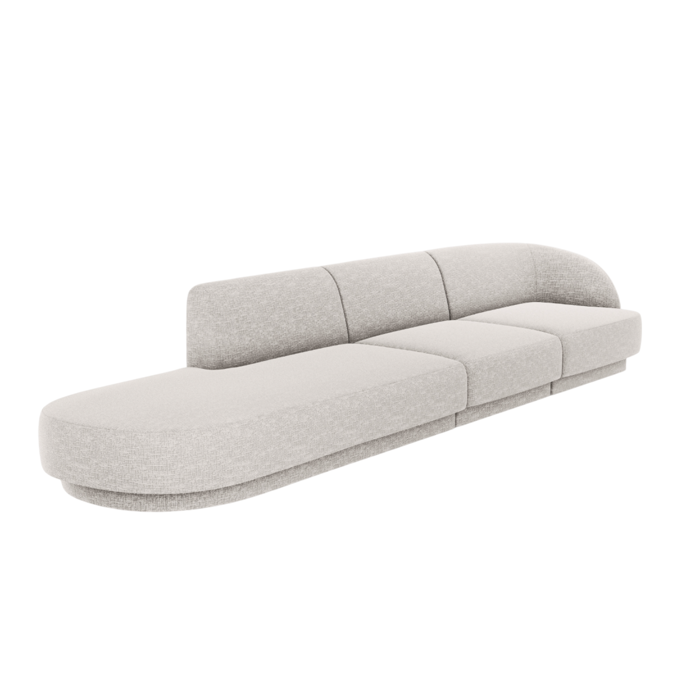 Sofa otwarta lewostronna 4-osobowa otwarta MILEY szary szenil