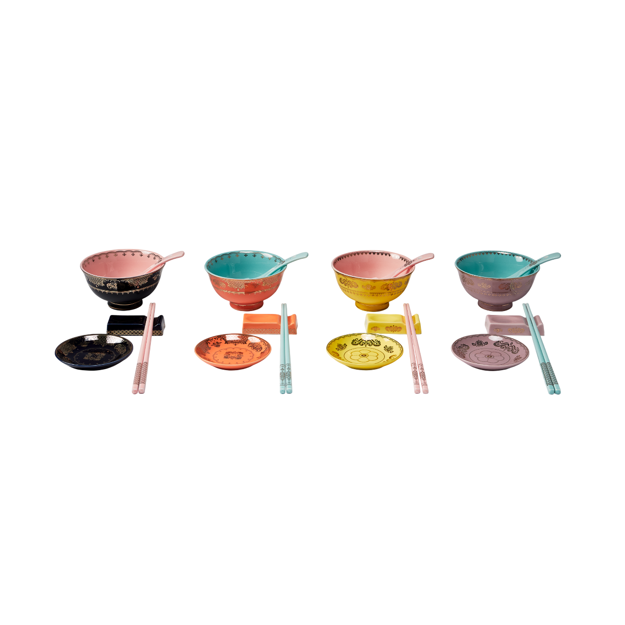 Asiatisches Set GRANDPA bunte Porzellan
