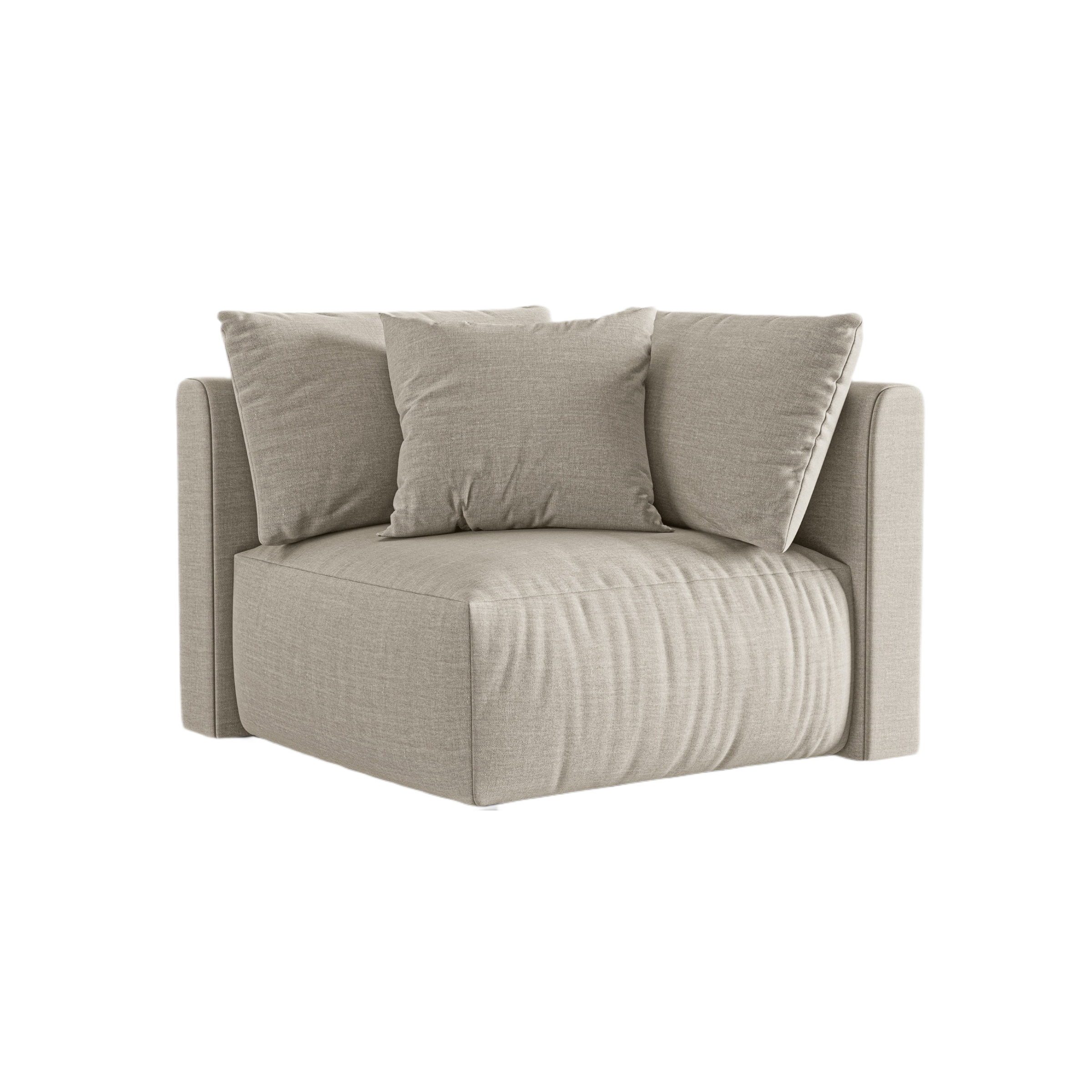 Sofa modułowa CHRIS - element narożny kremowy szenil