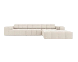 Beigefarbene Ecksofas
