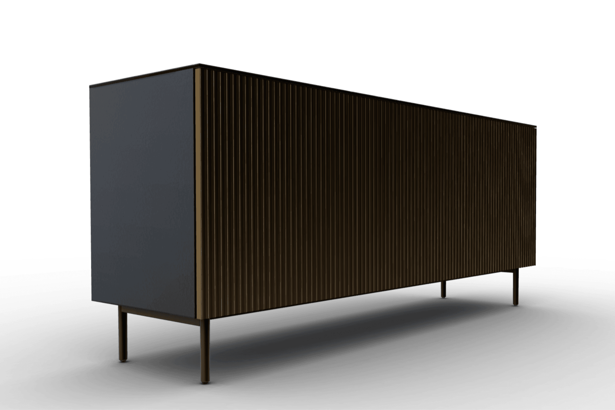 Komoda 3-drzwiowa UNIVERSAL brązowe szkło Calligaris    Eye on Design