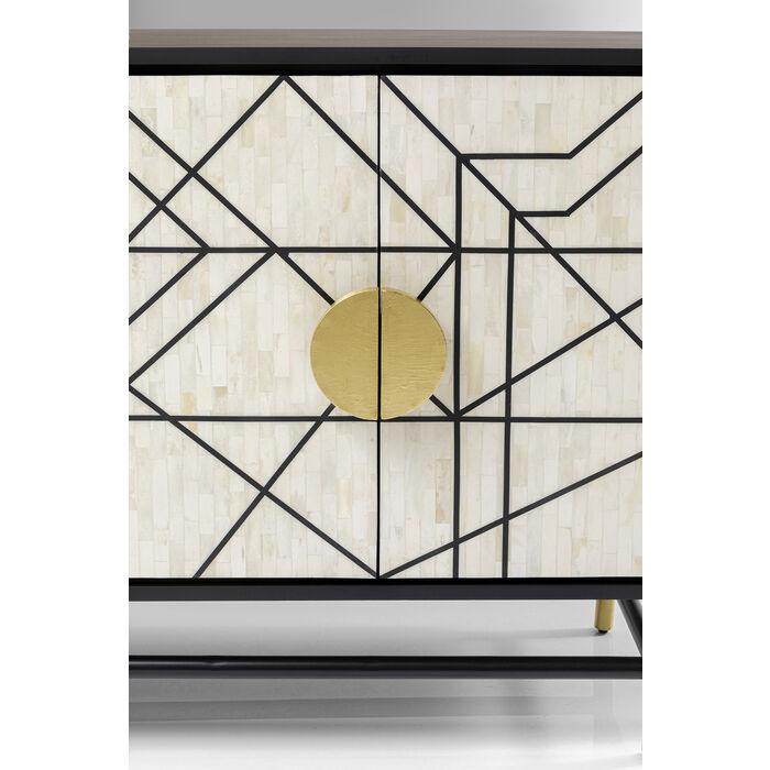 Komoda 4-drzwiowa CREDENZA jasnobeżowy ze złotym - Eye on Design