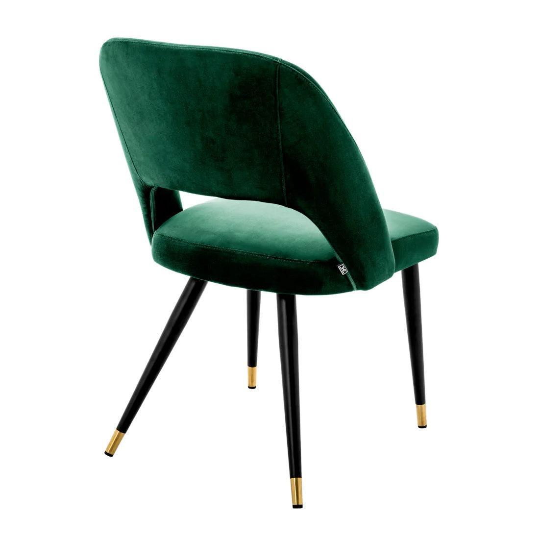 Krzesło aksamitne CIPRIA ciemnozielony Eichholtz    Eye on Design