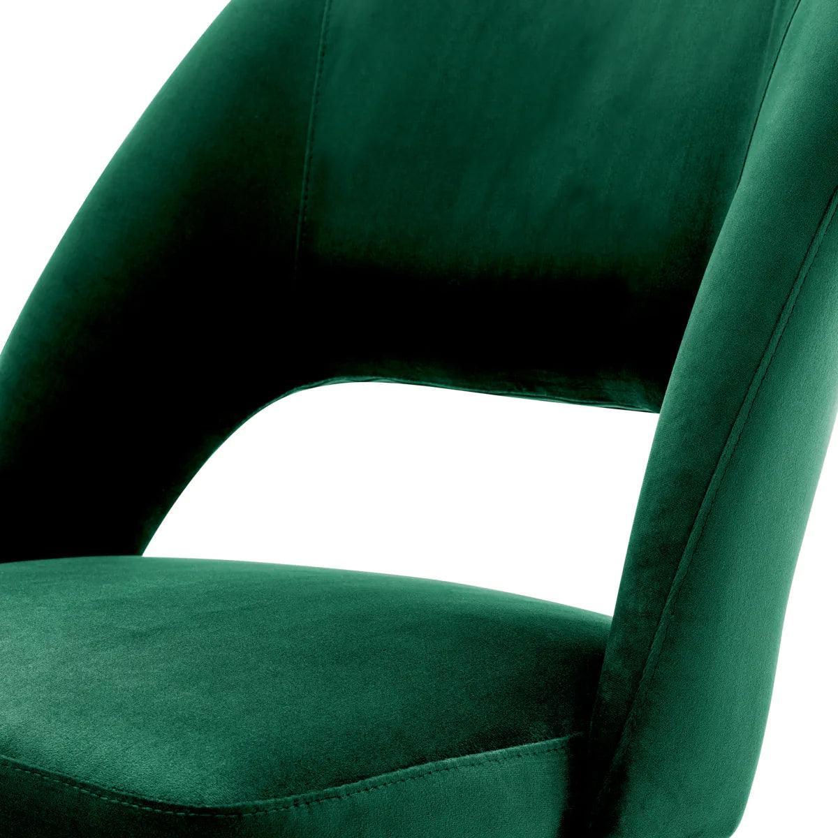 Krzesło aksamitne CIPRIA ciemnozielony Eichholtz    Eye on Design
