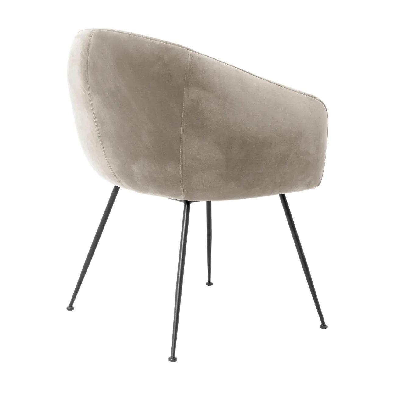 Krzesło aksamitne ELBURY beżowy Eichholtz    Eye on Design