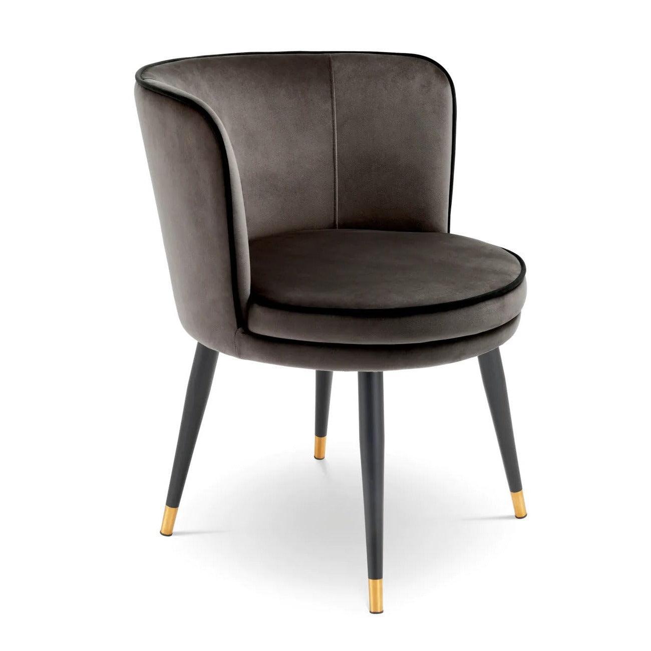 Krzesło aksamitne GRENADA szary Eichholtz    Eye on Design