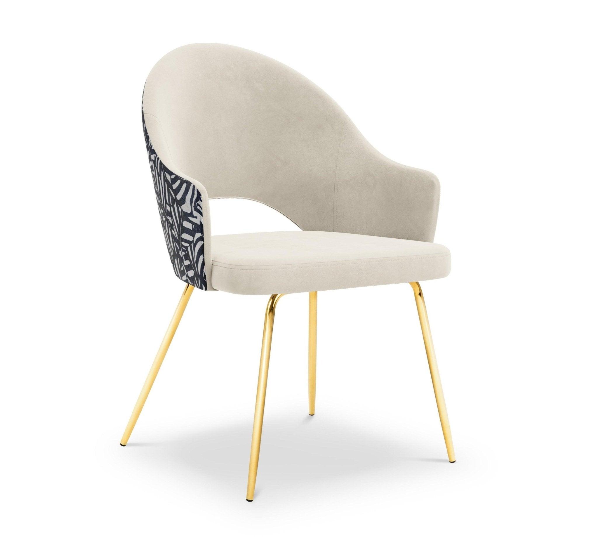 Krzesło aksamitne LYS beżowy z botanicznym wzorem CXL by Christian Lacroix    Eye on Design