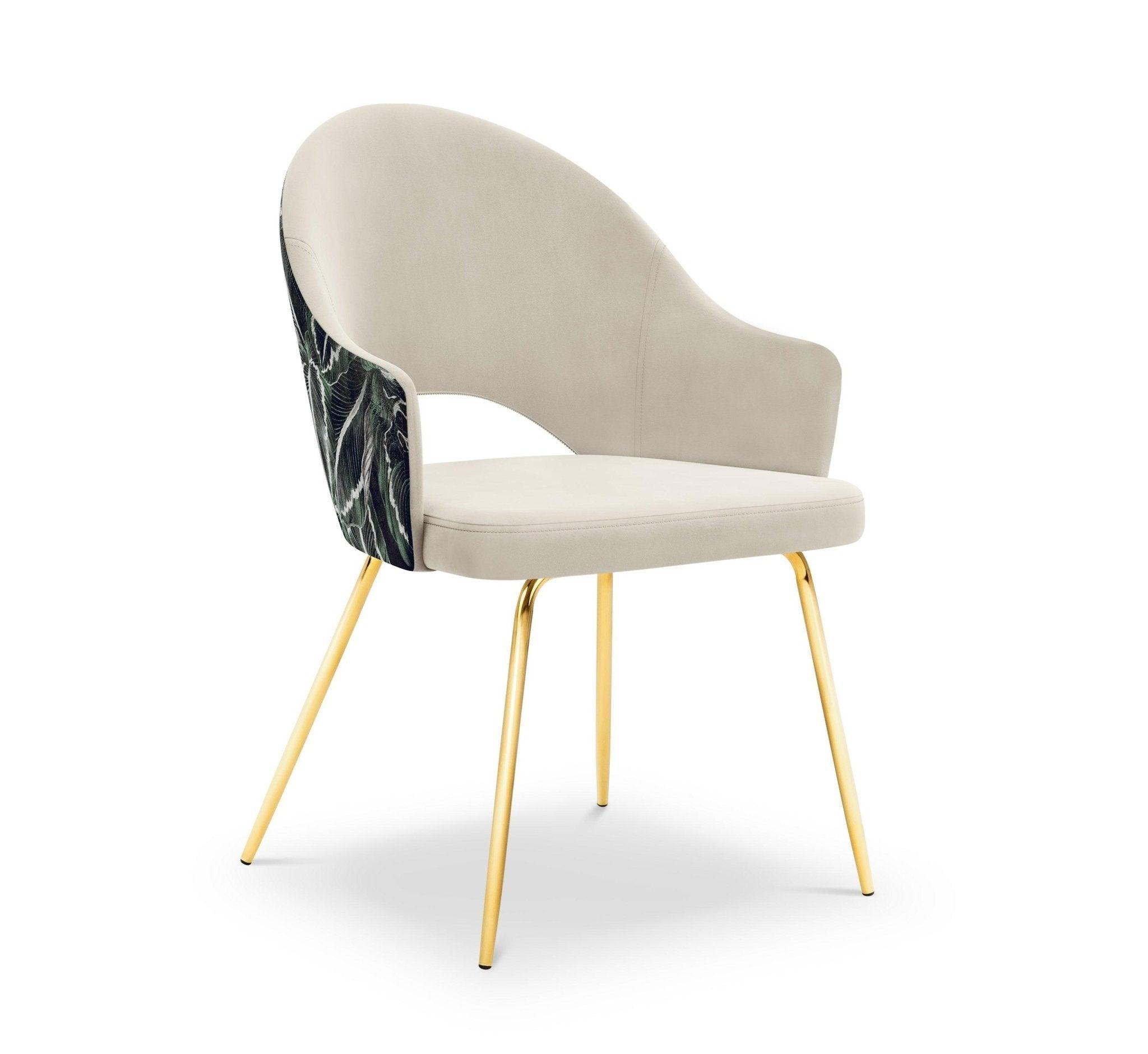 Krzesło aksamitne LYS beżowy z motywem roślinnym CXL by Christian Lacroix    Eye on Design
