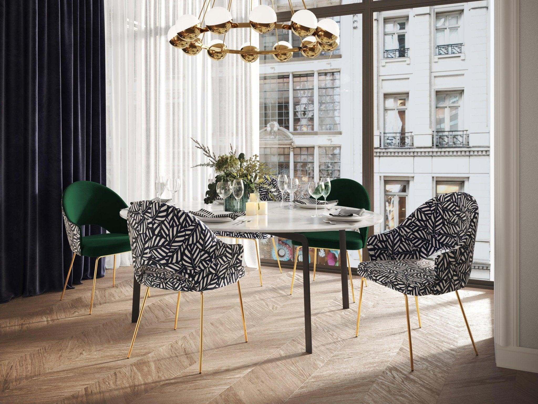 Krzesło aksamitne LYS butelkowa zieleń z botanicznym wzorem CXL by Christian Lacroix    Eye on Design