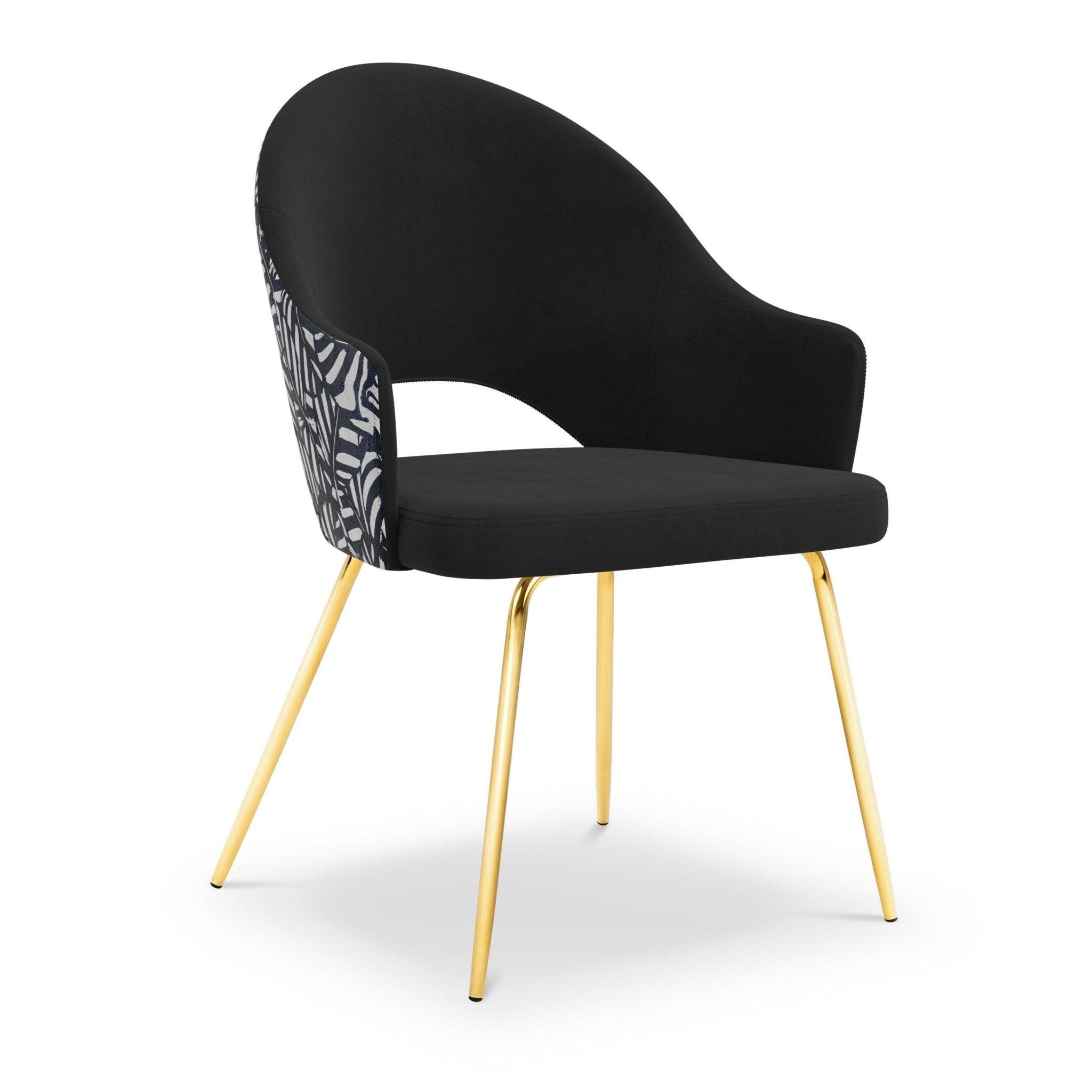 Krzesło aksamitne LYS czarny z botanicznym wzorem CXL by Christian Lacroix    Eye on Design