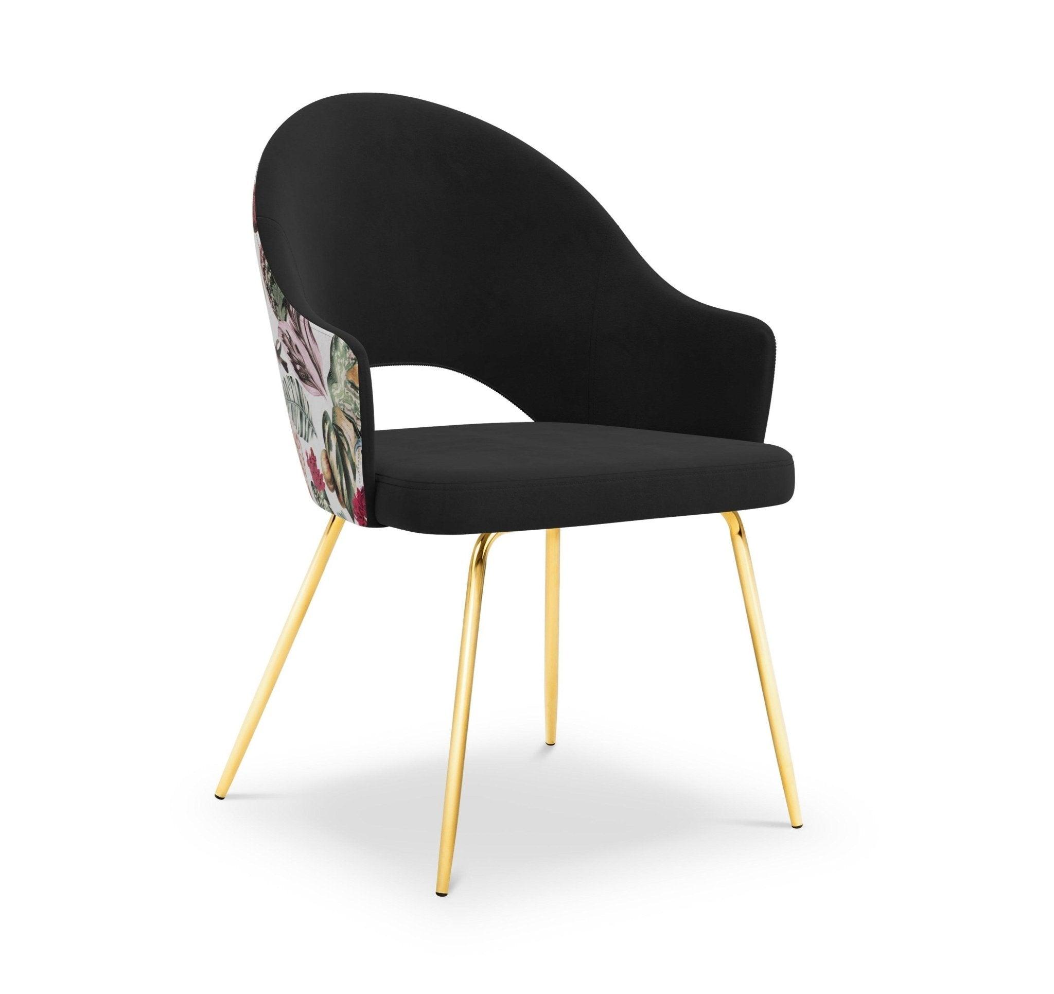 Krzesło aksamitne LYS czarny z roślinnym wzorem CXL by Christian Lacroix    Eye on Design