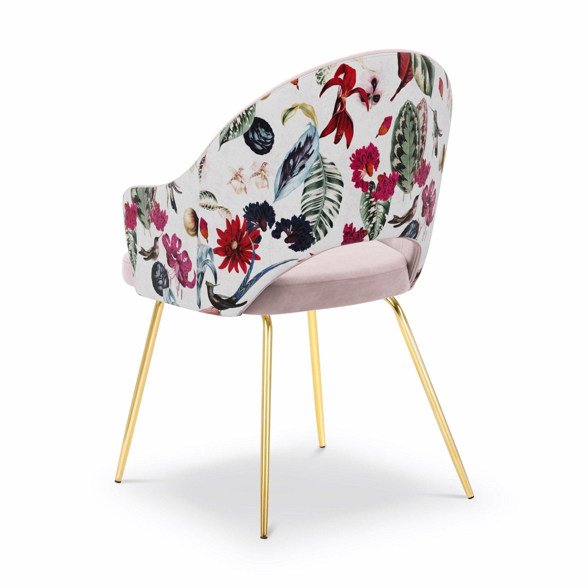 Krzesło aksamitne LYS lawendowy z roślinnym wzorem CXL by Christian Lacroix    Eye on Design