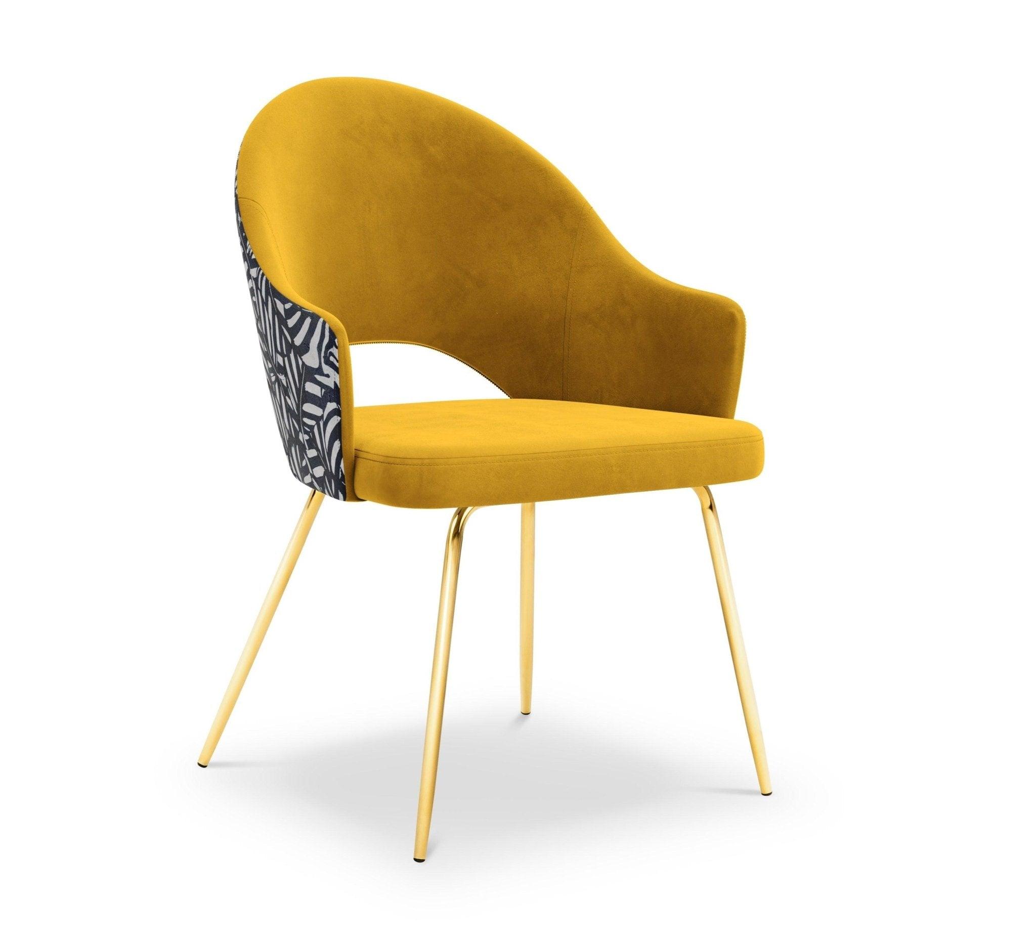 Krzesło aksamitne LYS musztardowy z botanicznym wzorem CXL by Christian Lacroix    Eye on Design