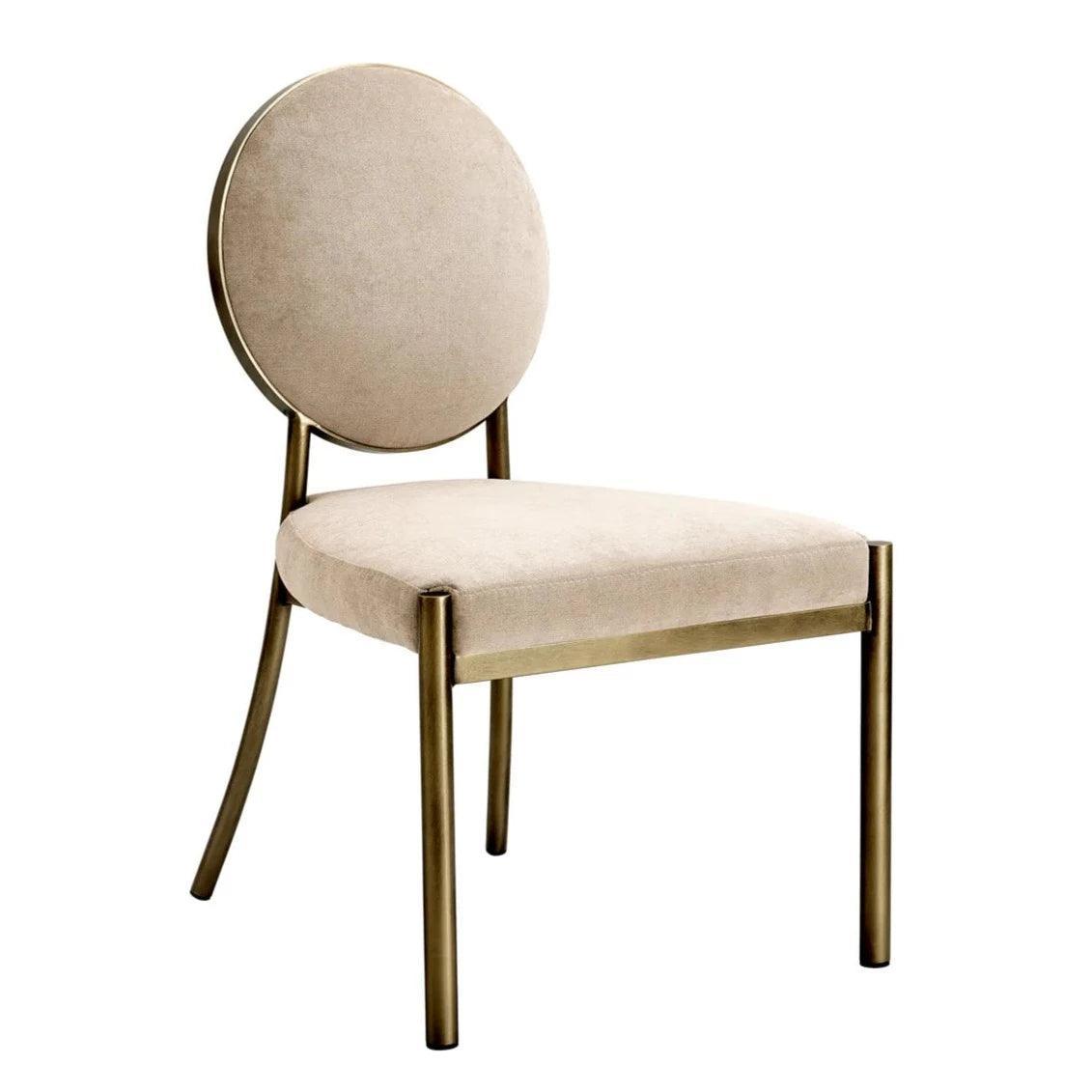 Krzesło aksamitne SCRIBE beżowy Eichholtz    Eye on Design