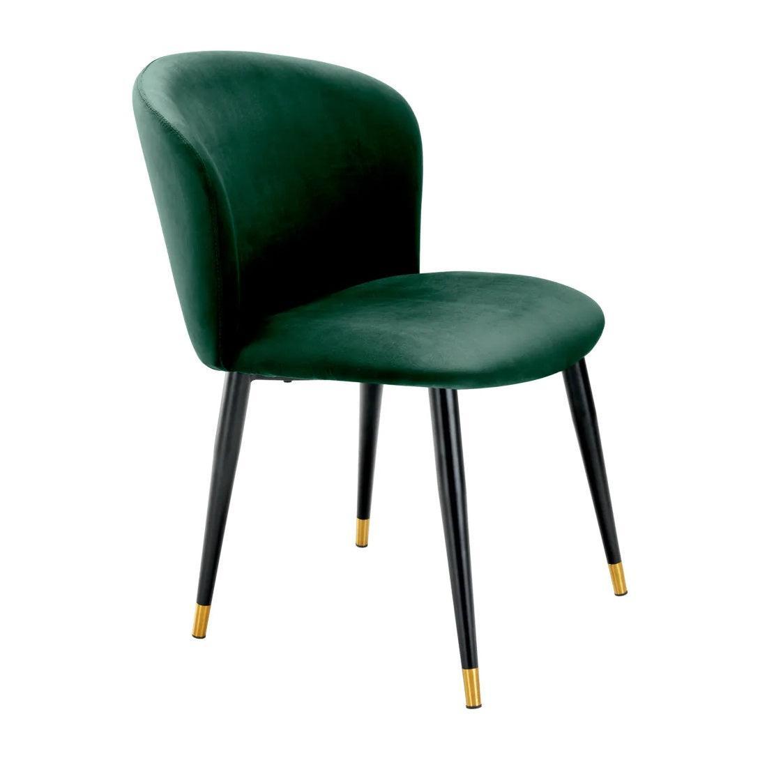 Krzesło aksamitne VOLANTE ciemnozielony Eichholtz    Eye on Design