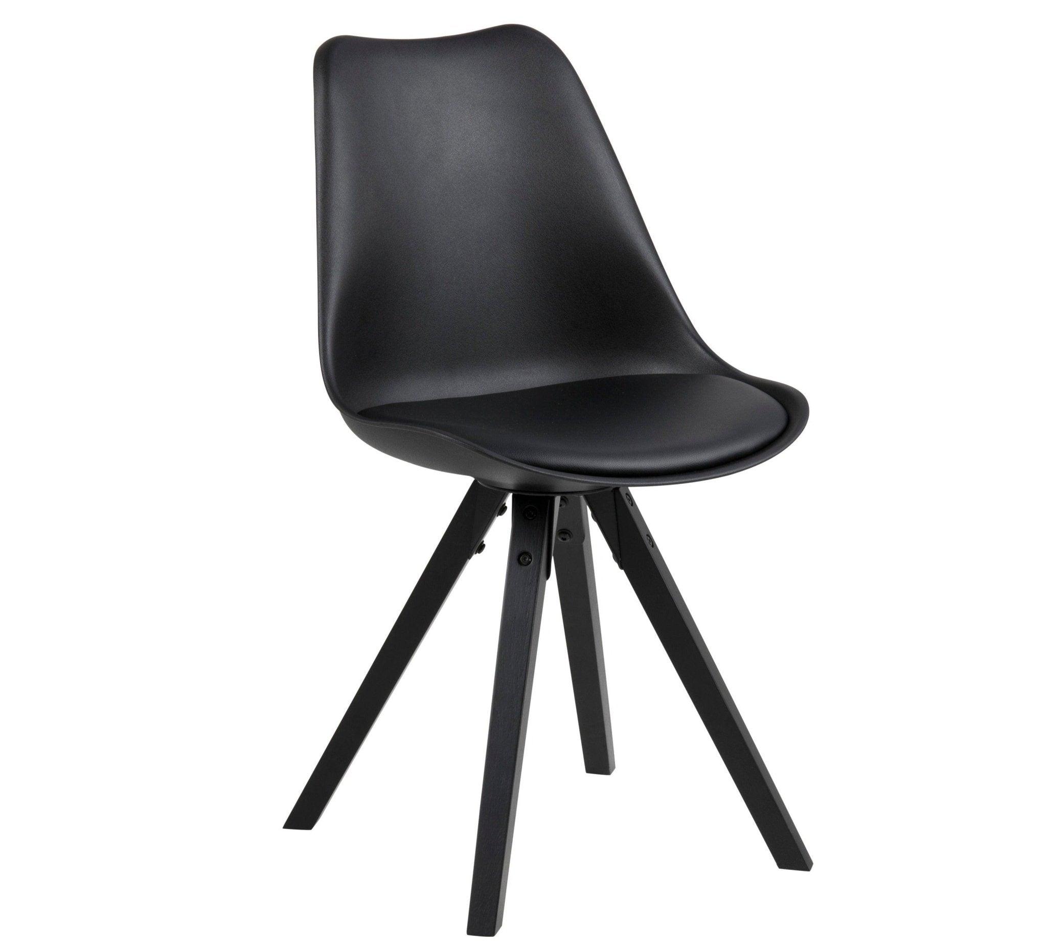 Krzesło ALBERTE czarna ekoskóra z czarną podstawą Home Essentials    Eye on Design