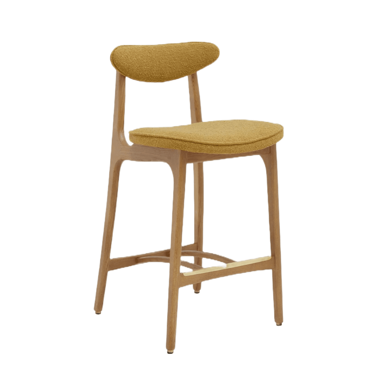 Krzesło barowe 200-190 żółty w tkaninie Boucle Mustard 366 concept    Eye on Design