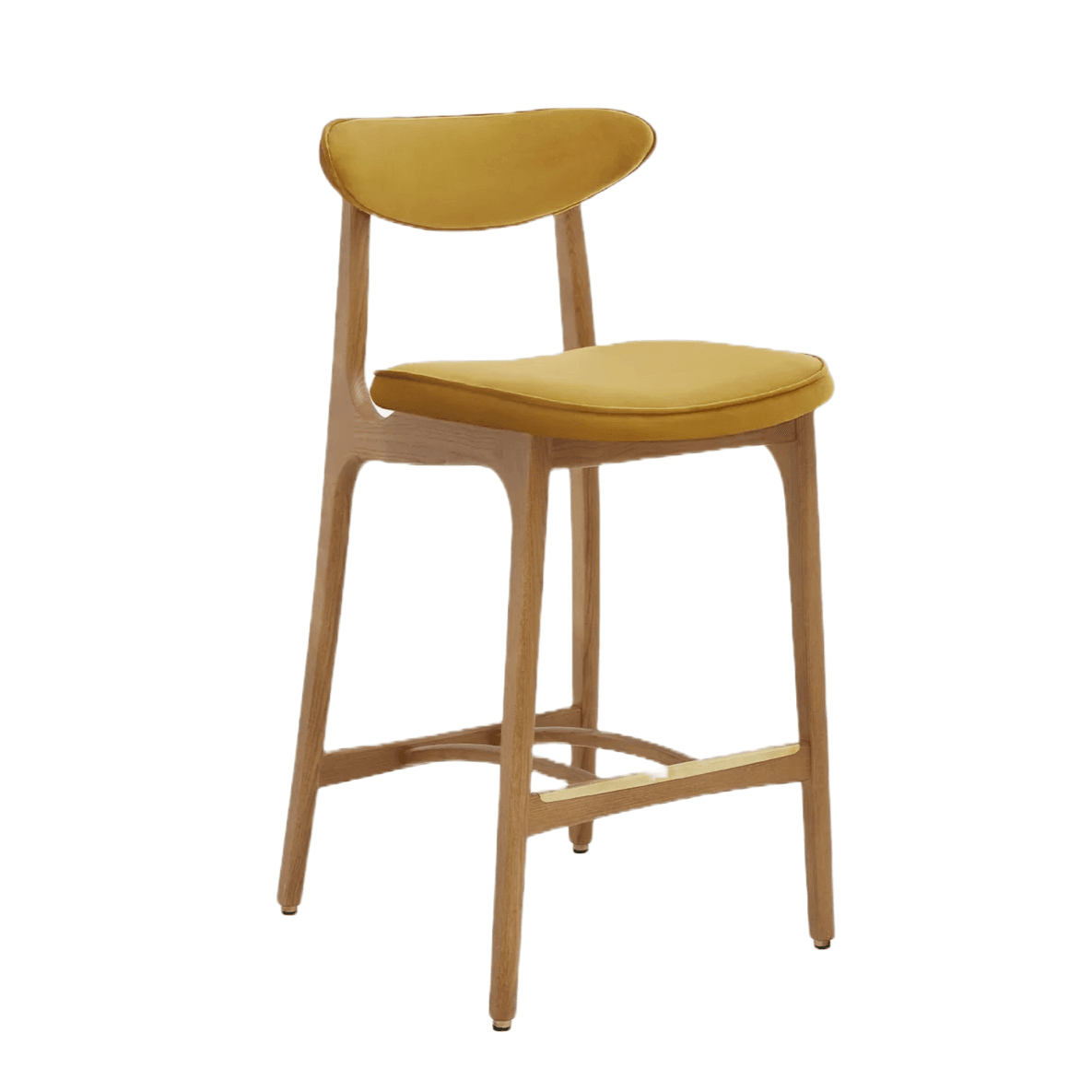 Krzesło barowe 200-190 żółty w tkaninie Shine Velvet Mustard 366 concept    Eye on Design