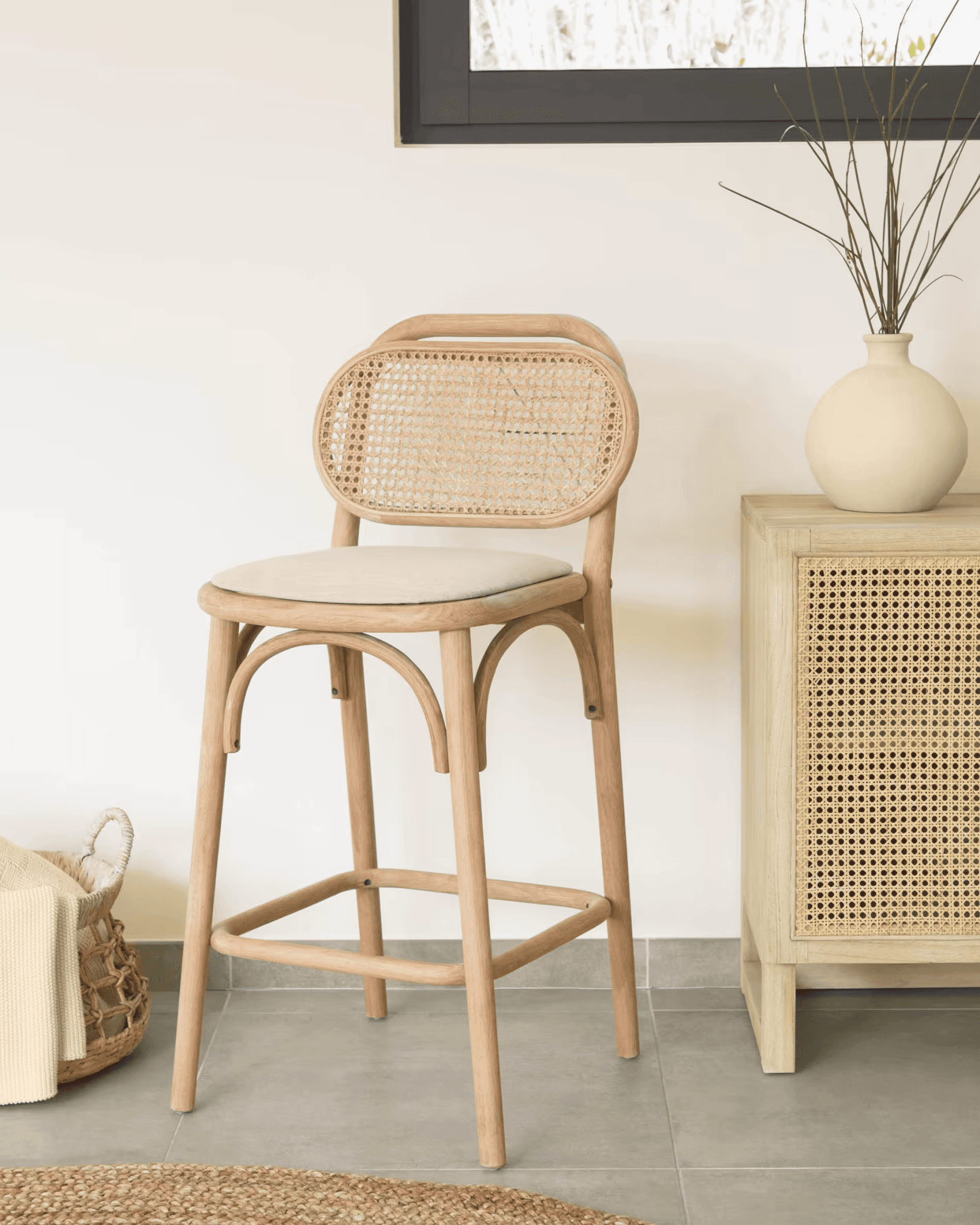 Krzesło barowe DORIANE lite drewno dębowe La Forma    Eye on Design