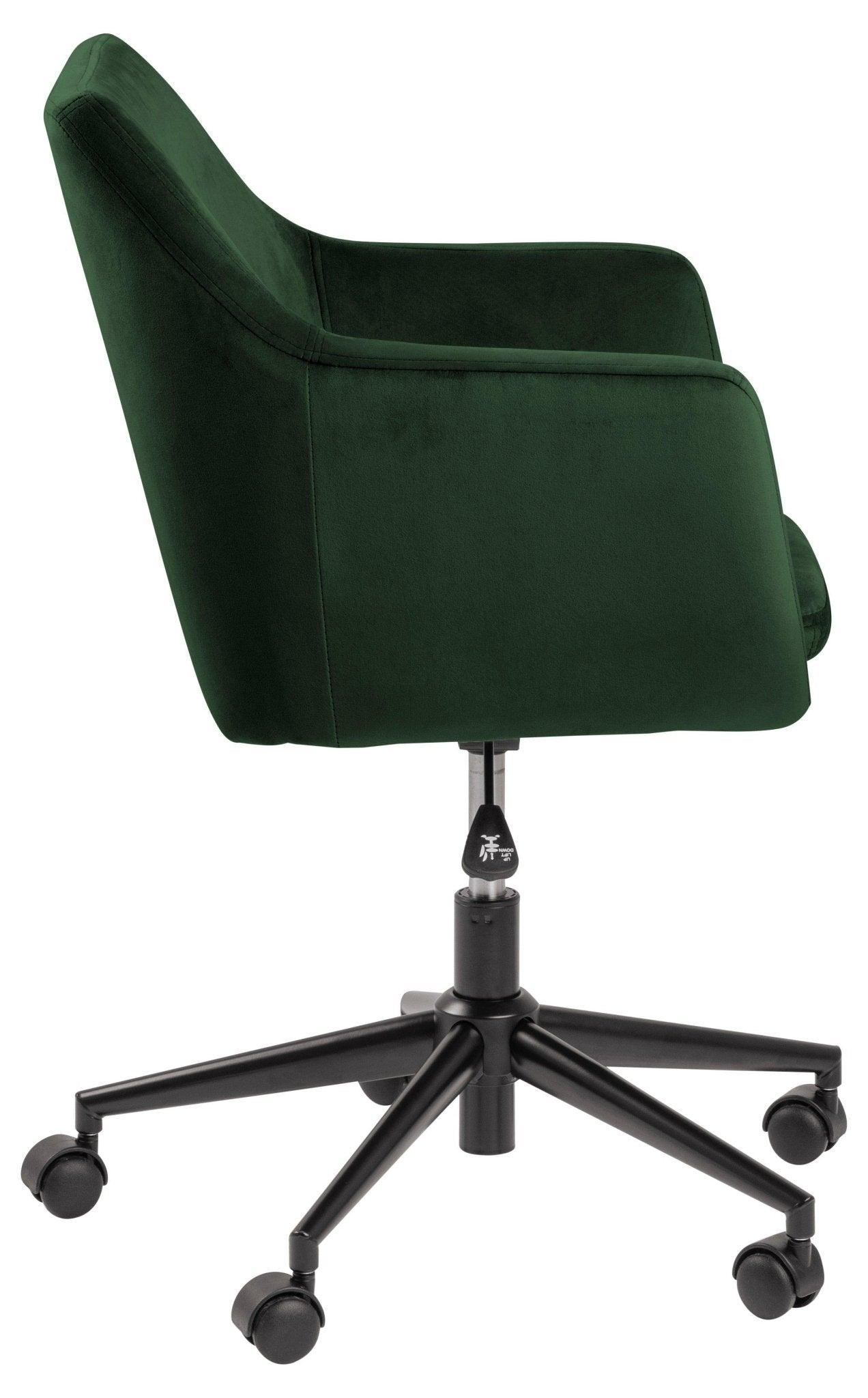 Krzesło biurowe MILAS zielony z czarną podstawą Home Essentials    Eye on Design