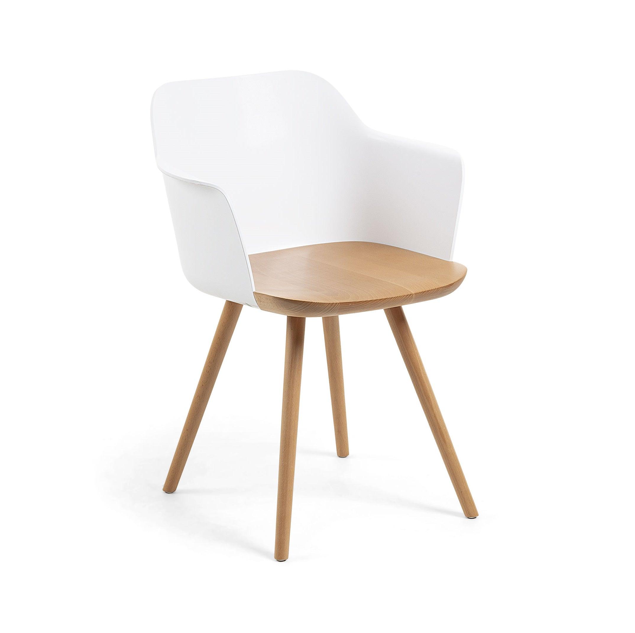 Krzesło BJORG biały z drewnianą podstawą La Forma    Eye on Design