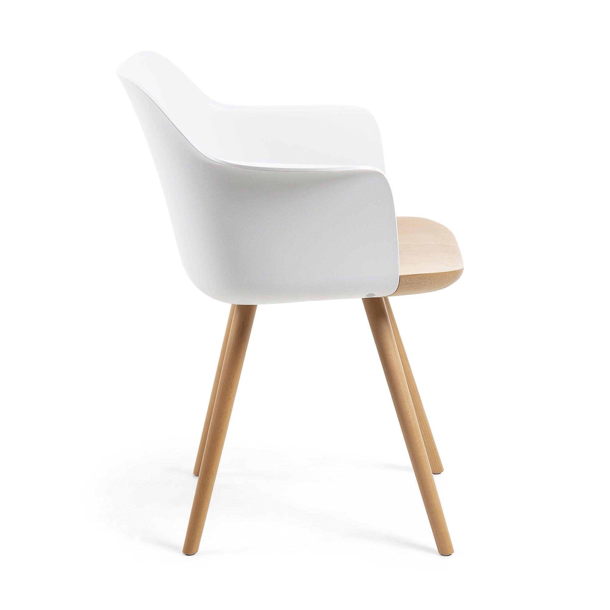 Krzesło BJORG biały z drewnianą podstawą La Forma    Eye on Design