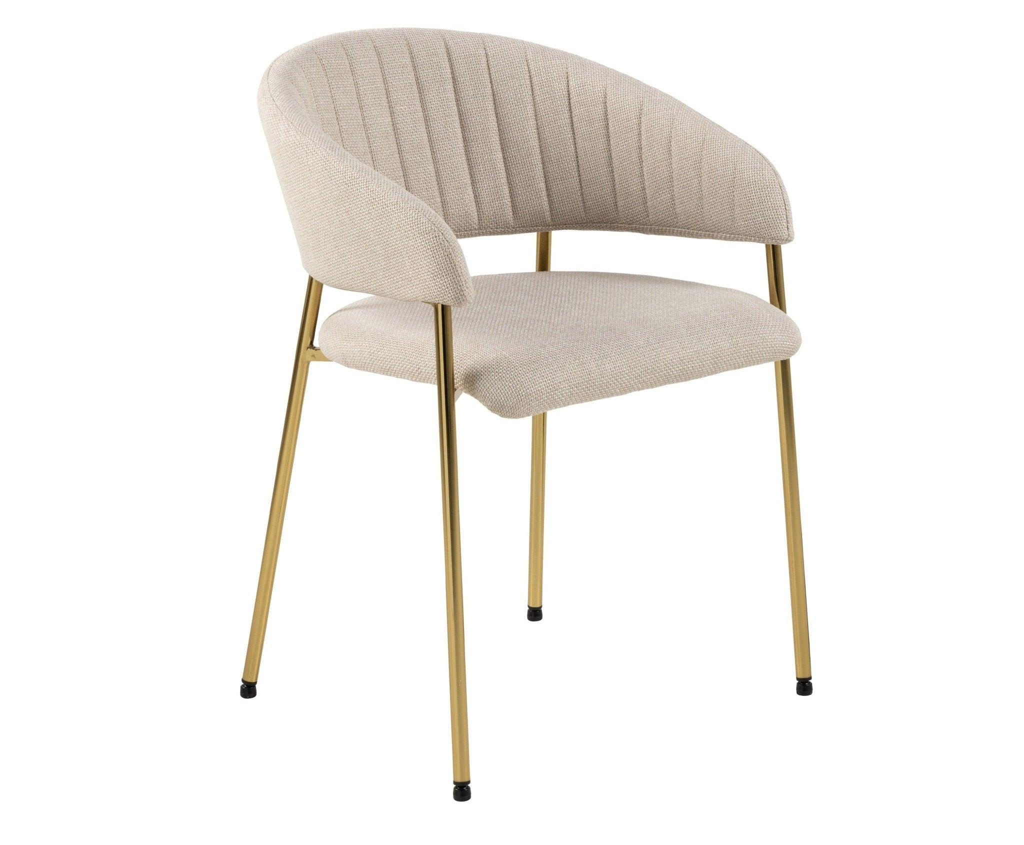 Krzesło KARLA beżowy ze złotą podstawą Home Essentials    Eye on Design