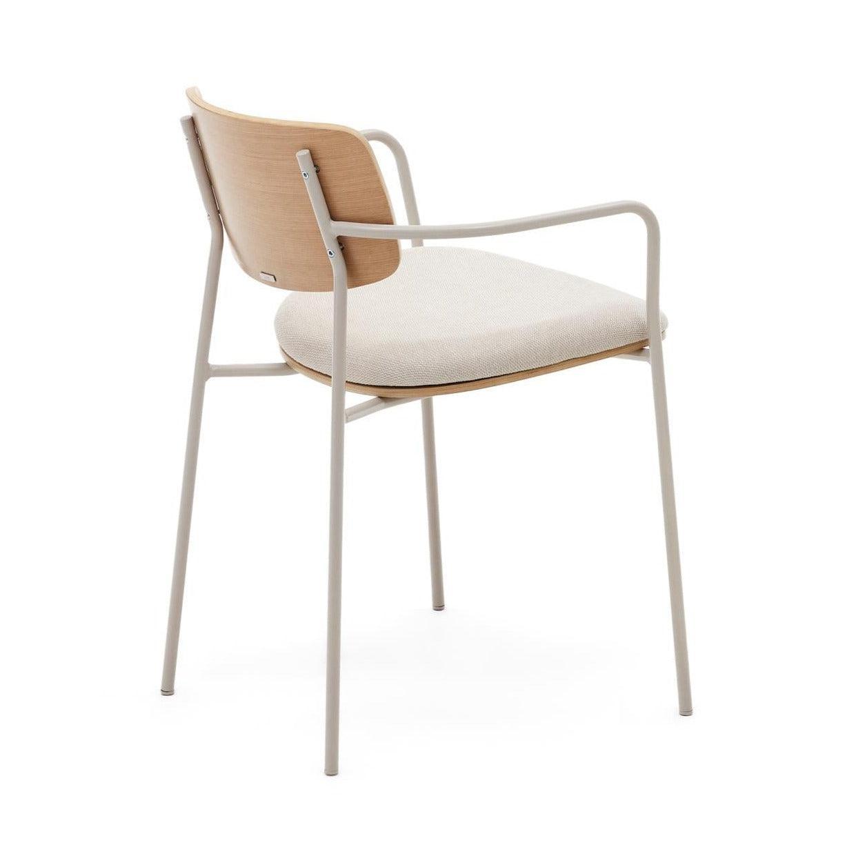 Krzesło MAUREEN okleina dębowa z beżową podstawą La Forma    Eye on Design