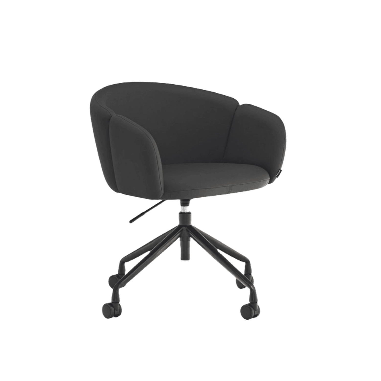 Krzesło na kółkach z podłokietnikami ADD ekoskóra czarna Teulat    Eye on Design