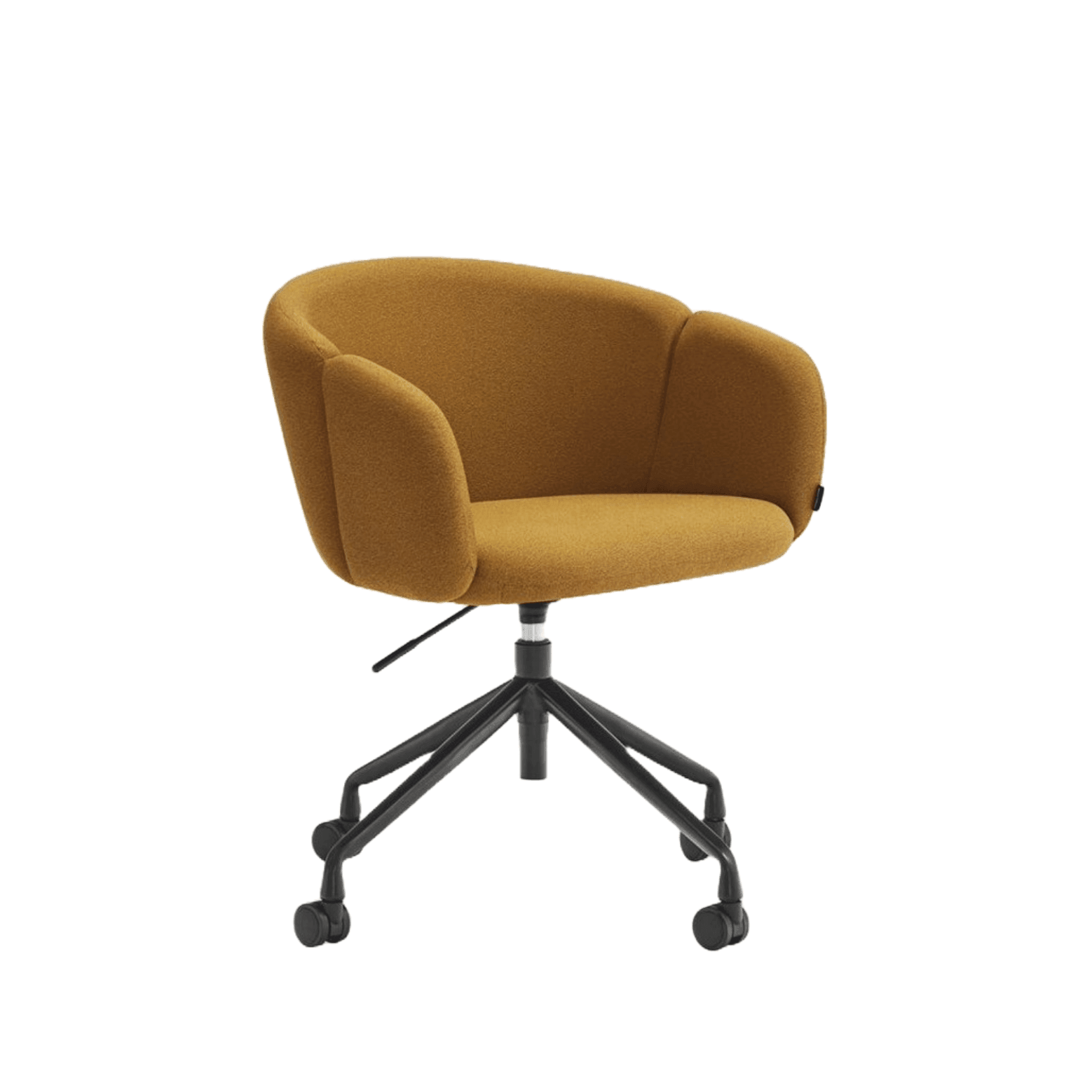 Krzesło na kółkach z podłokietnikami ADD musztardowy Teulat    Eye on Design