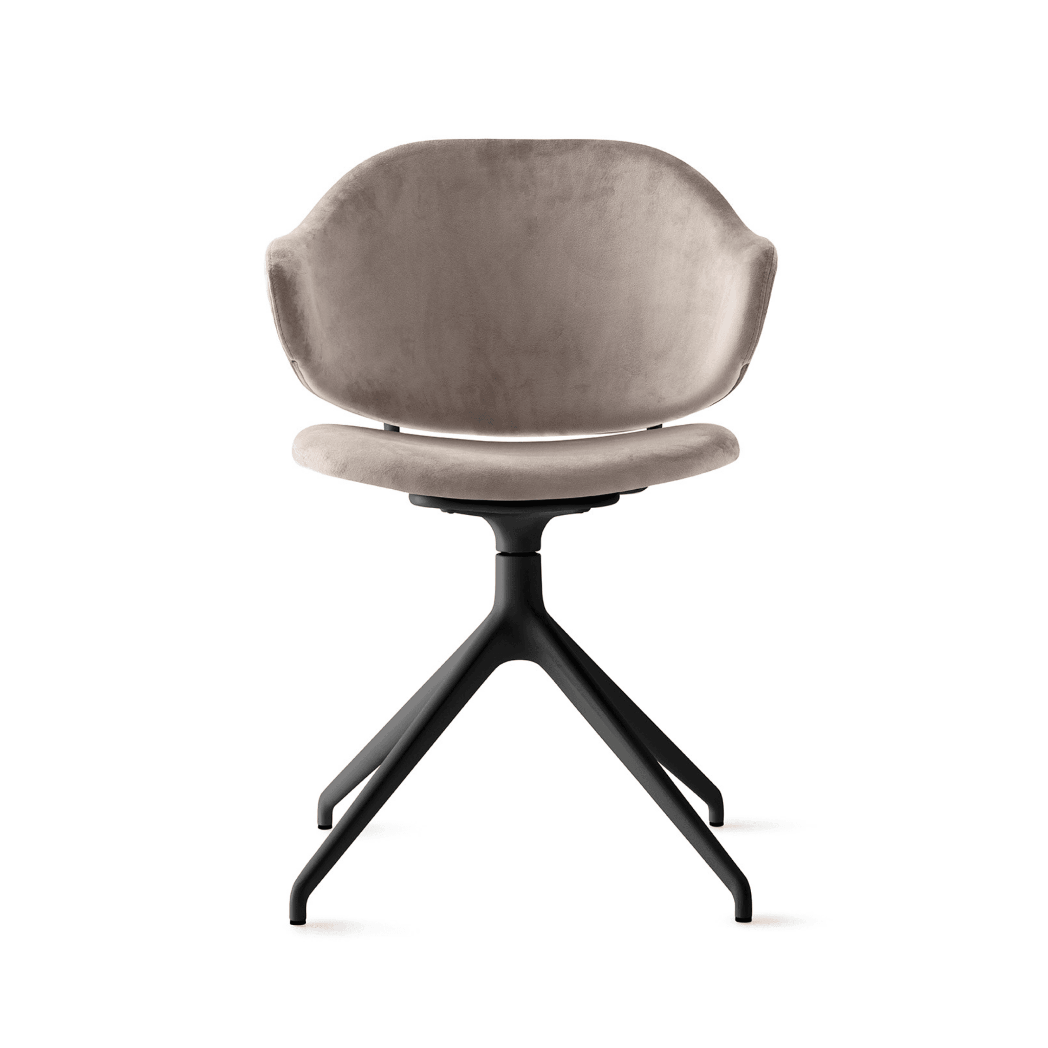 Krzesło obrotowe HOLLY piaskowy aksamit Calligaris 180° matowa czerń  Eye on Design